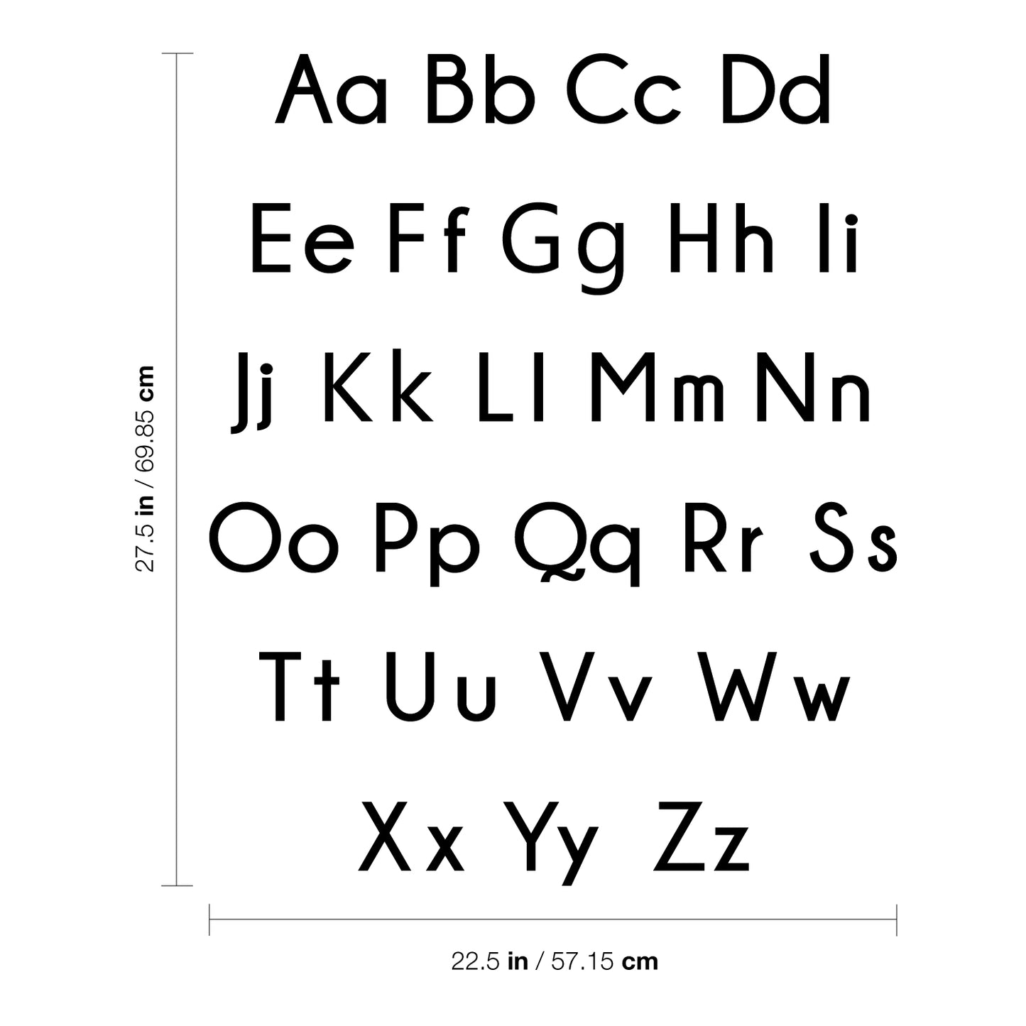 Vinyl Wall Art Decal - Set of ABC’s Alphabet Letters - 27.5" x 22.5" - Educational Kids Learning Home Apartment Bedroom Playroom Classroom Homeschool Preschool Kindergarten