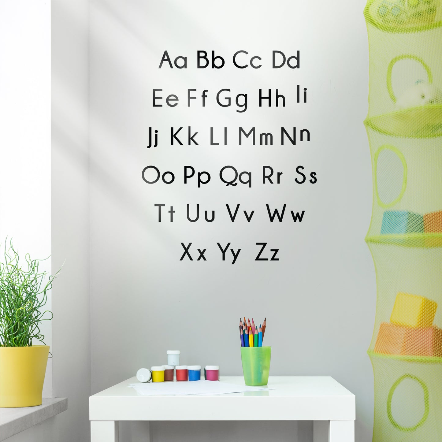 Vinyl Wall Art Decal - Set of ABC’s Alphabet Letters - 27.5" x 22.5" - Educational Kids Learning Home Apartment Bedroom Playroom Classroom Homeschool Preschool Kindergarten