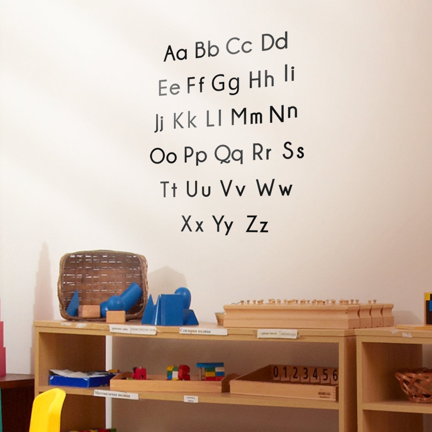 Vinyl Wall Art Decal - Set of ABC’s Alphabet Letters - 27.5" x 22.5" - Educational Kids Learning Home Apartment Bedroom Playroom Classroom Homeschool Preschool Kindergarten