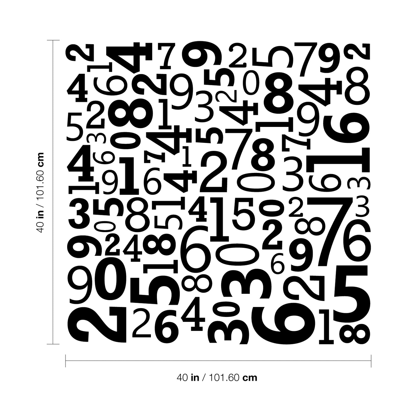 Vinyl Wall Art Decal - Set of Numbers - 40" x 40" - Educational Kids Toddlers Teens Learning Home Apartment Bedroom Playroom Classroom Homeschool Preschool Kindergarten Decor