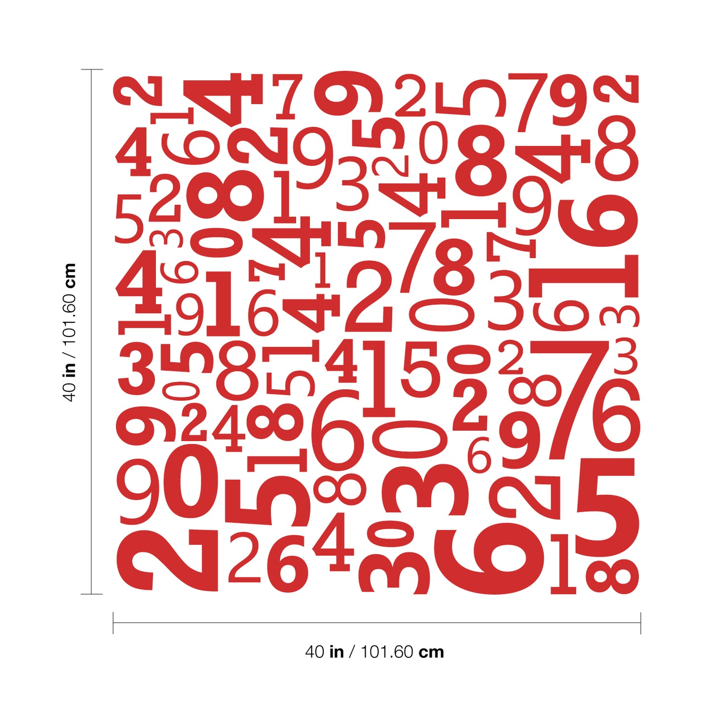 Vinyl Wall Art Decal - Set of Numbers - 40" x 40" - Educational Kids Toddlers Teens Learning Home Apartment Bedroom Playroom Classroom Homeschool Preschool Kindergarten Decor