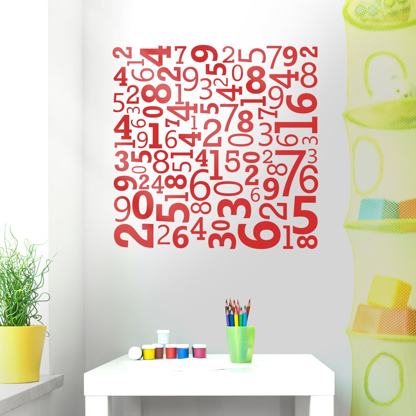 Vinyl Wall Art Decal - Set of Numbers - 40" x 40" - Educational Kids Toddlers Teens Learning Home Apartment Bedroom Playroom Classroom Homeschool Preschool Kindergarten Decor