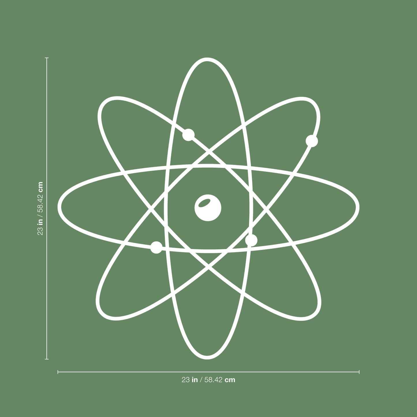 Vinyl Wall Art Decal - Atom - 23" x 23" - Modern Science Home Apartment Workplace Classroom Decor - Trendy Geometric Design for Living Room Bedroom Indoor Office School