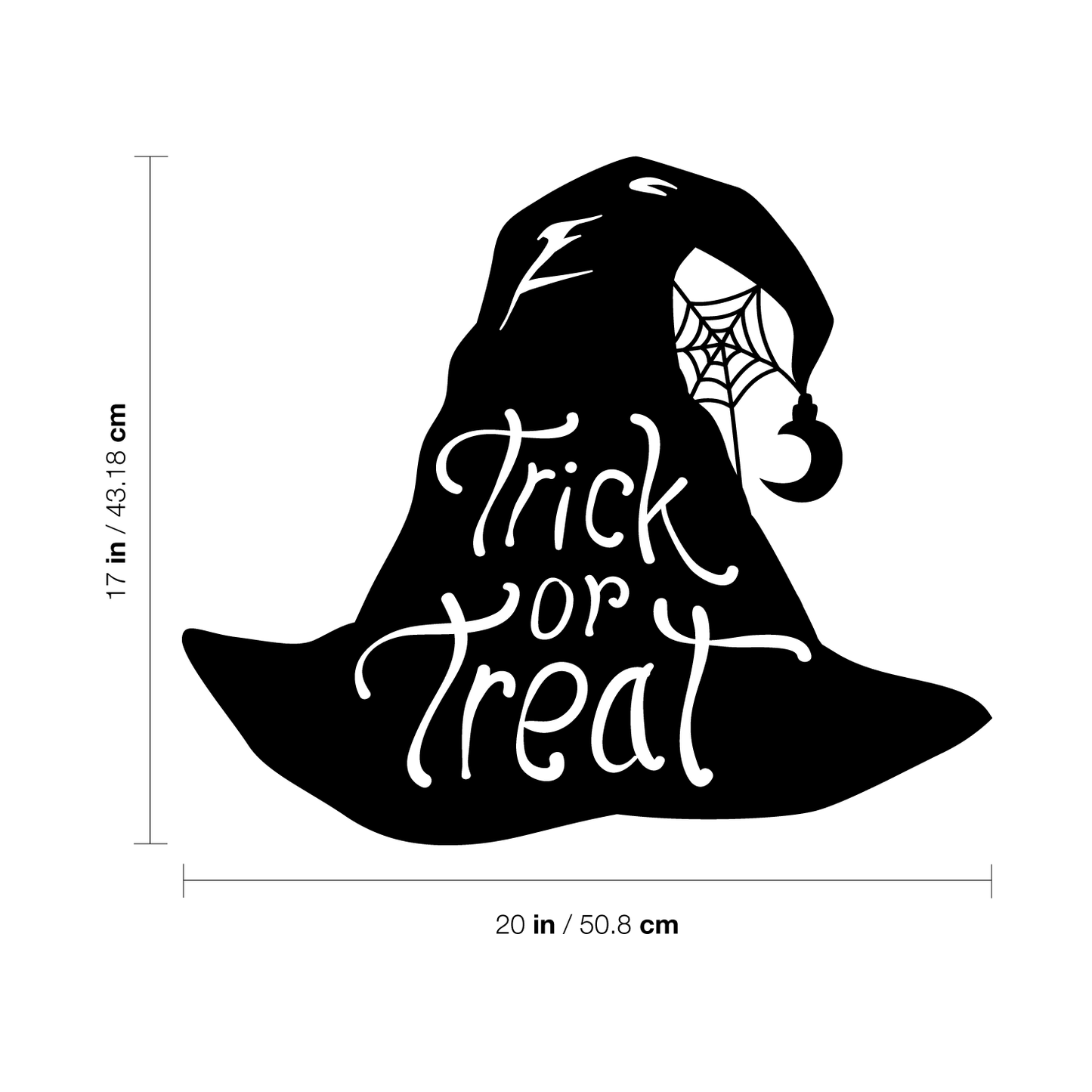 Vinyl Wall Art Decal - Trick Or Treat Magic Hat - 17" x 20" - Trendy Spooky Halloween Quote for Home Entryway Front Door Store Coffee Shop Restaurant Seasonal Decoration Sticker