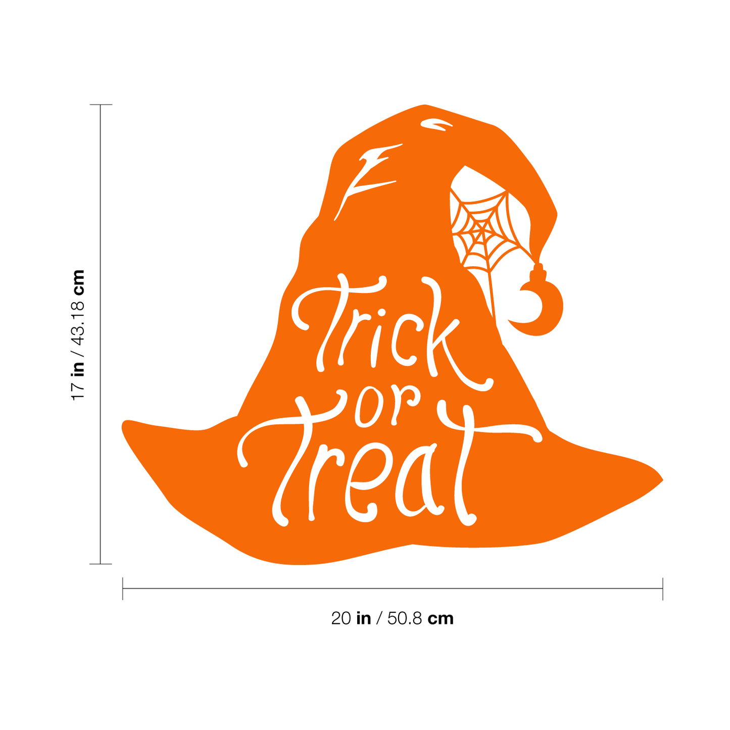 Vinyl Wall Art Decal - Trick Or Treat Magic Hat - 17" x 20" - Trendy Spooky Halloween Quote for Home Entryway Front Door Store Coffee Shop Restaurant Seasonal Decoration Sticker