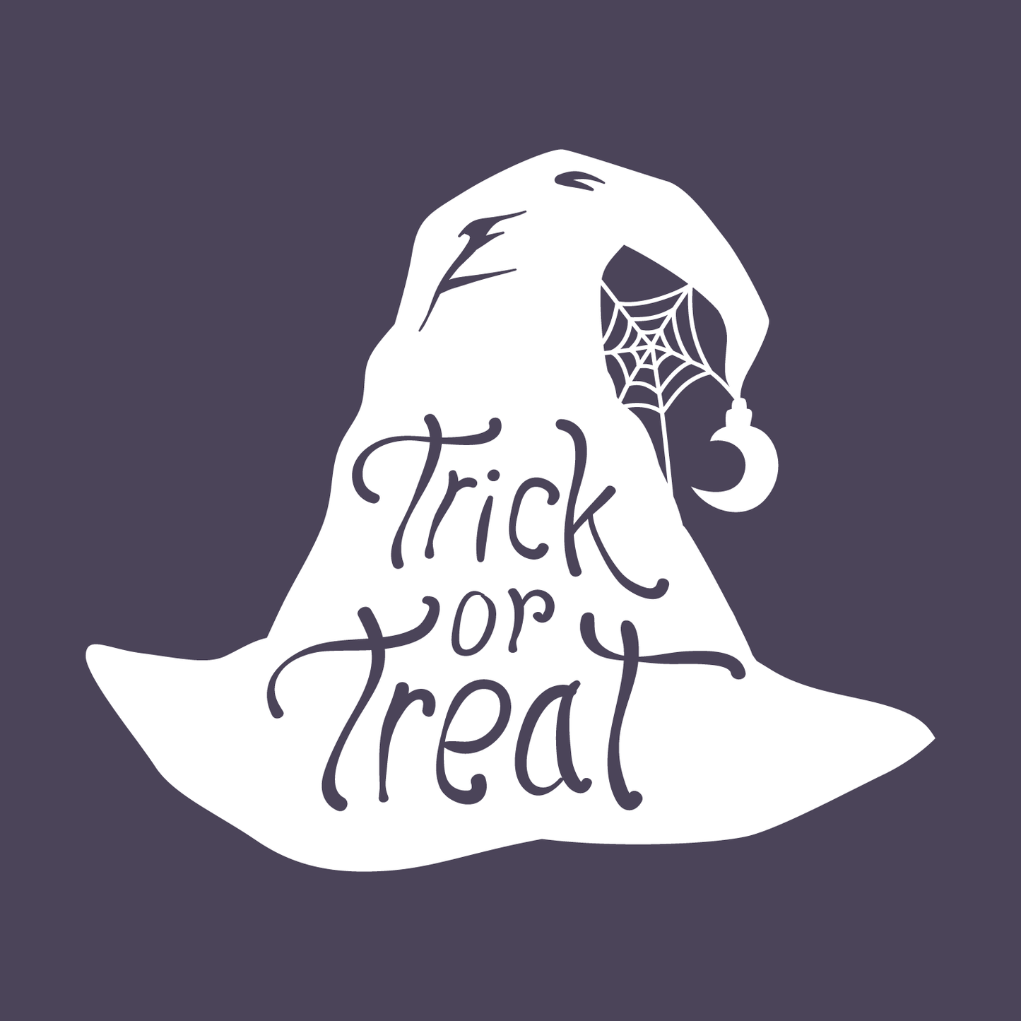 Vinyl Wall Art Decal - Trick Or Treat Magic Hat - 17" x 20" - Trendy Spooky Halloween Quote for Home Entryway Front Door Store Coffee Shop Restaurant Seasonal Decoration Sticker
