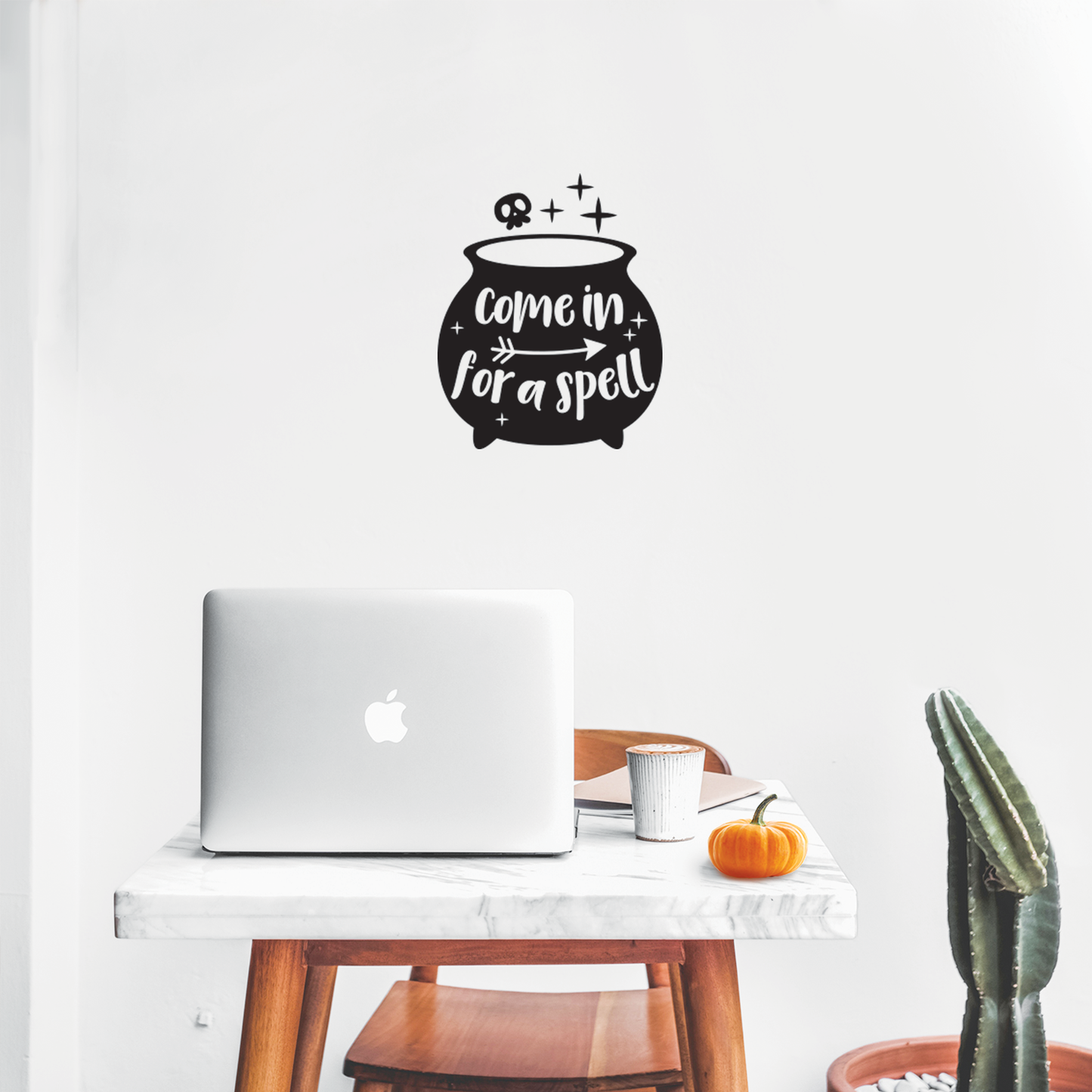 Vinyl Wall Art Decal - Come in for A Spell - 17" x 14" - Modern Funny Halloween Quote for Home Entryway Front Door Store Coffee Shop Restaurant Seasonal Decoration Sticker