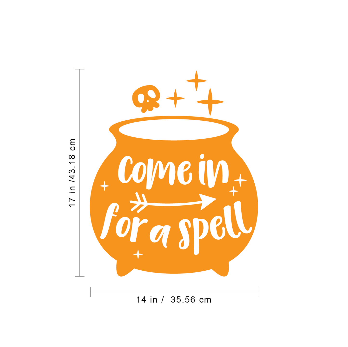 Vinyl Wall Art Decal - Come in for A Spell - 17" x 14" - Modern Funny Halloween Quote for Home Entryway Front Door Store Coffee Shop Restaurant Seasonal Decoration Sticker