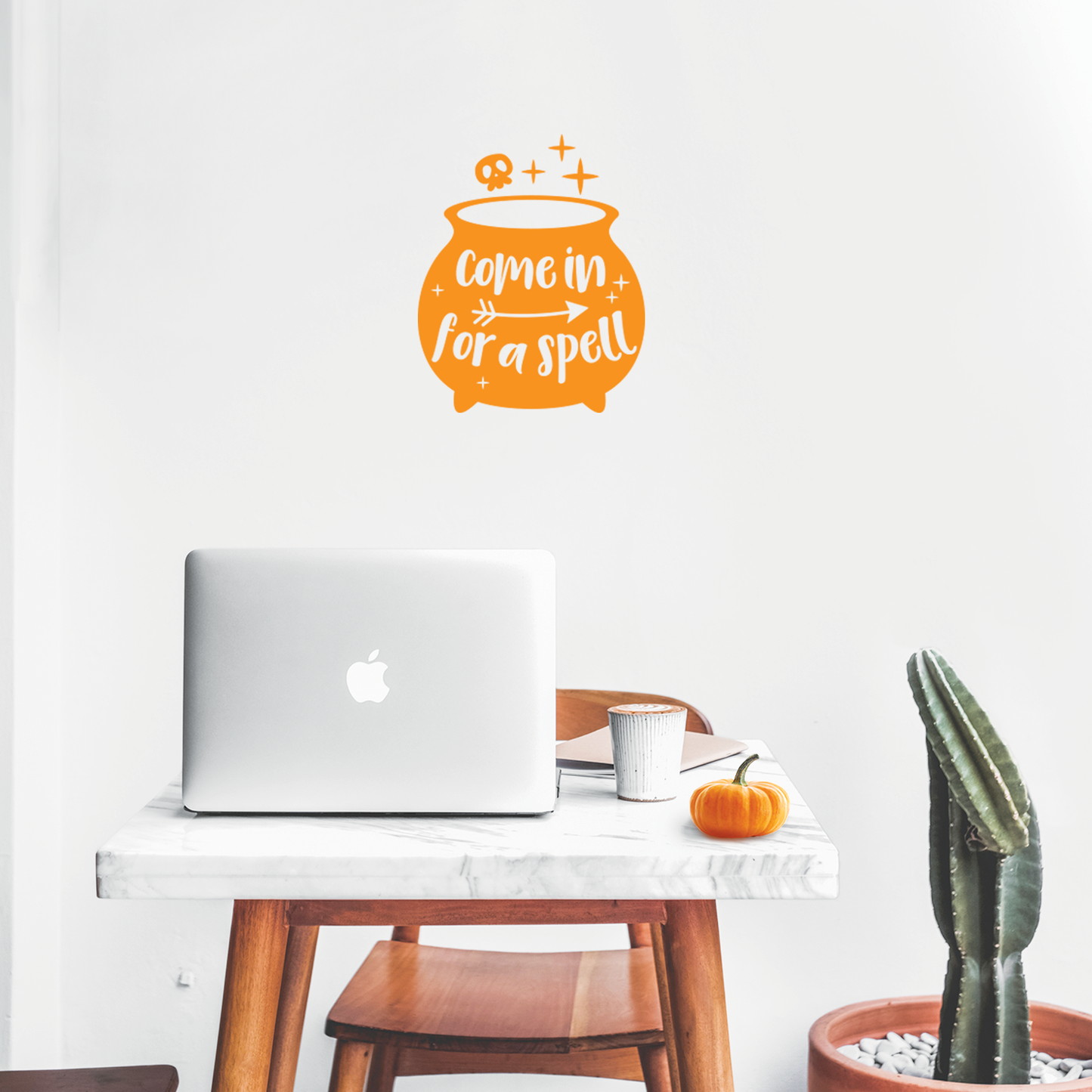 Vinyl Wall Art Decal - Come in for A Spell - 17" x 14" - Modern Funny Halloween Quote for Home Entryway Front Door Store Coffee Shop Restaurant Seasonal Decoration Sticker