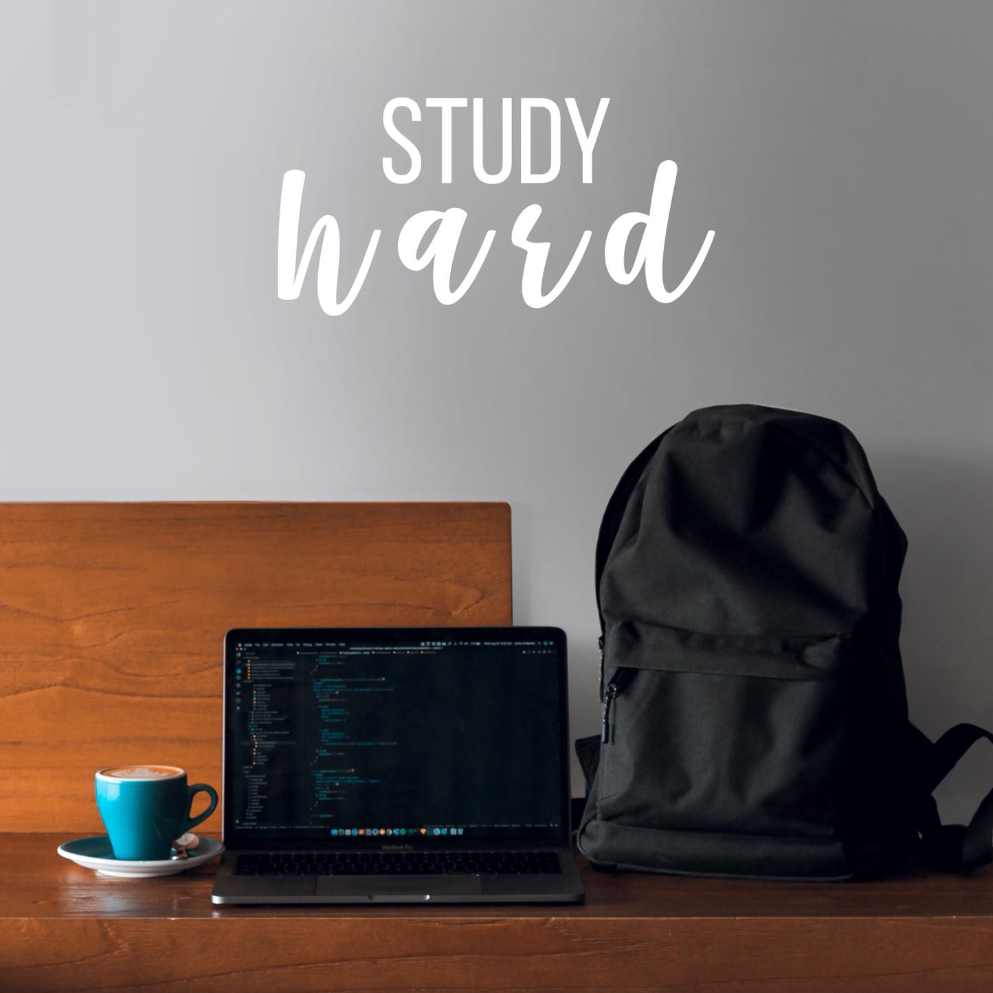 Vinyl Wall Art Decal - Study Hard - 11" x 22" - Modern Motivational Educational Quote Sticker for Teen Bedroom Home Closet Kids Room Work Office School Classroom Nursery Decor