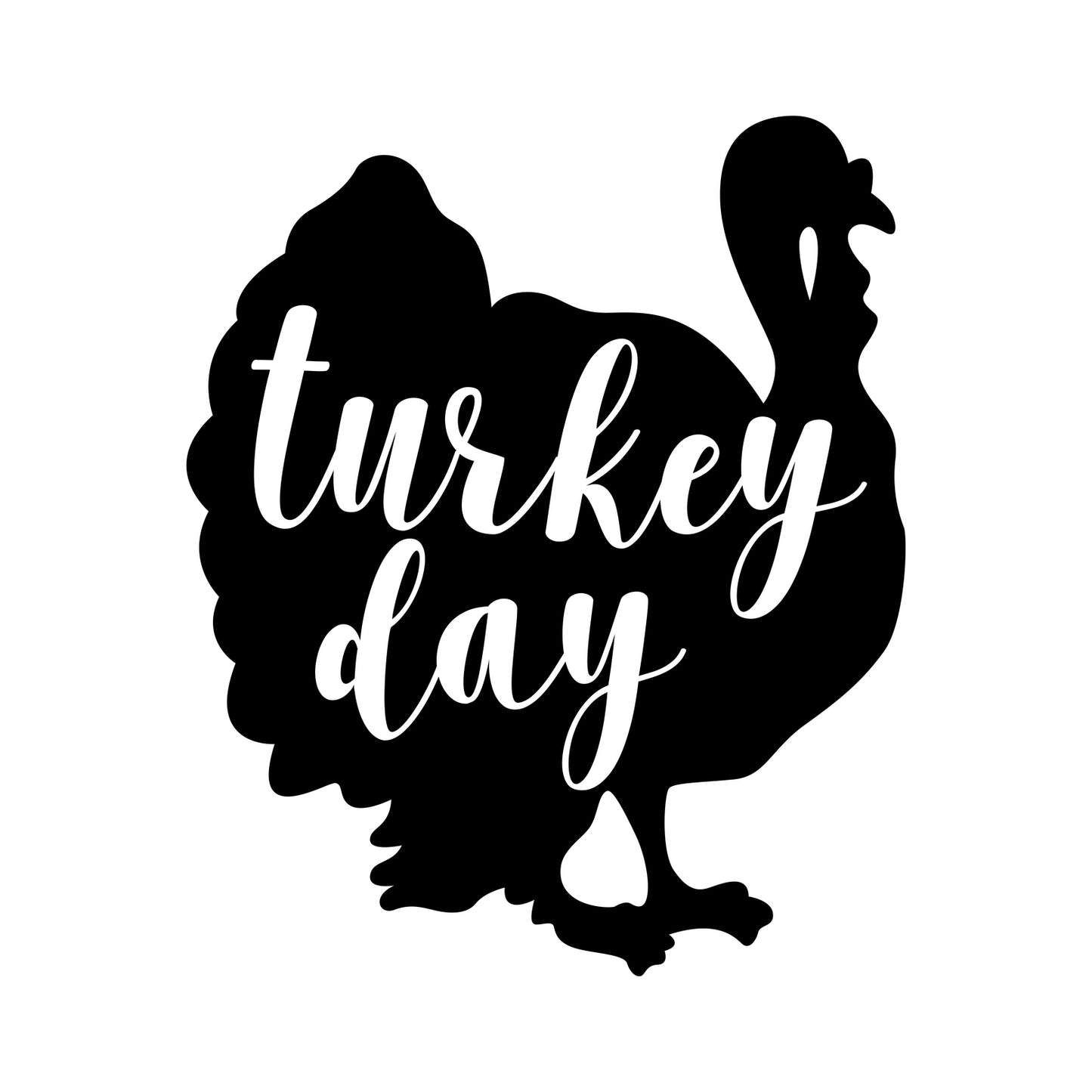 Vinyl Wall Art Decal - Turkey Day - 26" x 22" - Cute Trendy Thanksgiving Season Quote Fun Turkey Design Sticker for Home Kitchen Office Kitchenette Business Storefront Coffee Shop School Decor