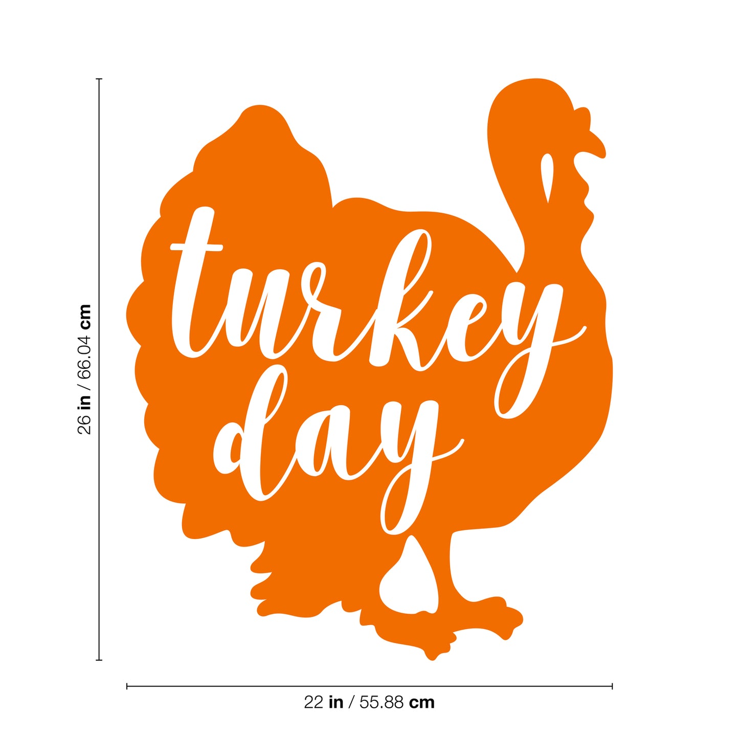 Vinyl Wall Art Decal - Turkey Day - 26" x 22" - Cute Trendy Thanksgiving Season Quote Fun Turkey Design Sticker for Home Kitchen Office Kitchenette Business Storefront Coffee Shop School Decor