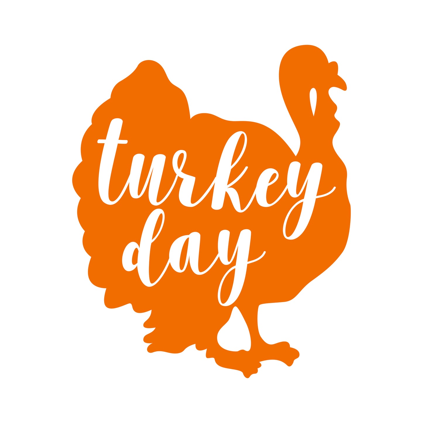 Vinyl Wall Art Decal - Turkey Day - 26" x 22" - Cute Trendy Thanksgiving Season Quote Fun Turkey Design Sticker for Home Kitchen Office Kitchenette Business Storefront Coffee Shop School Decor