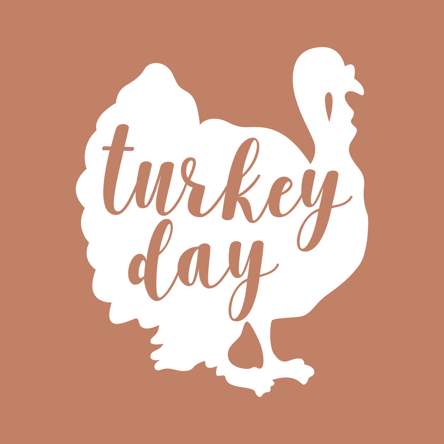 Vinyl Wall Art Decal - Turkey Day - 26" x 22" - Cute Trendy Thanksgiving Season Quote Fun Turkey Design Sticker for Home Kitchen Office Kitchenette Business Storefront Coffee Shop School Decor