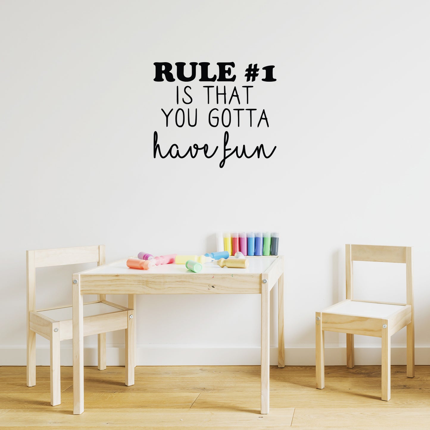 Vinyl Wall Art Decal - Rule #1 is That You Gotta Have Fun - 19" x 22" - Modern Inspirational Educational Quote Sticker for Home School Bedroom Kids Room Office Classroom Decor