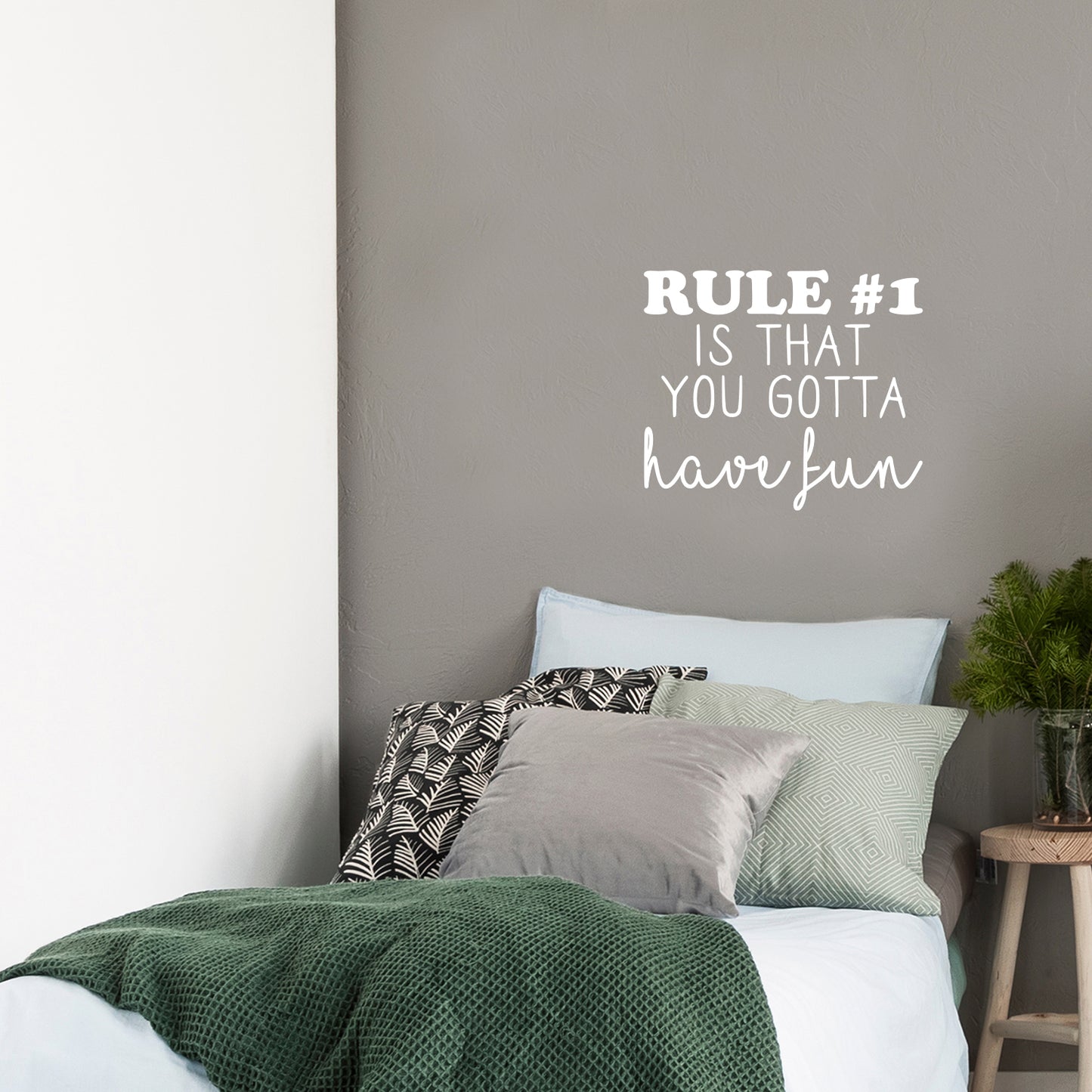 Vinyl Wall Art Decal - Rule #1 is That You Gotta Have Fun - 19" x 22" - Modern Inspirational Educational Quote Sticker for Home School Bedroom Kids Room Office Classroom Decor