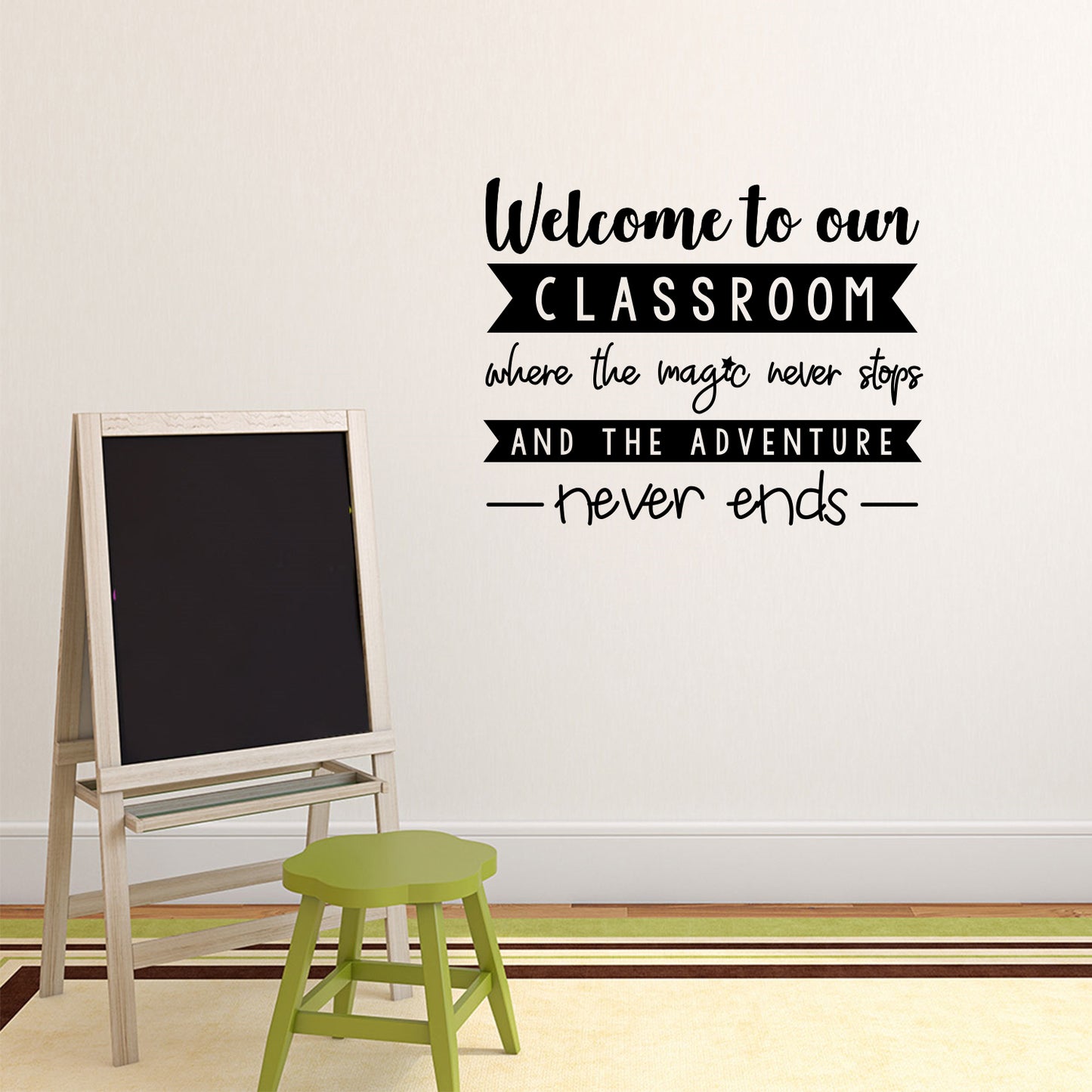Vinyl Wall Art Decal - Welcome to Our Classroom Where - 16.5" x 20" - Trendy Positive Inspirational Educational Quote Sticker for Kids Room Playroom Daycare School Classroom Library Decor
