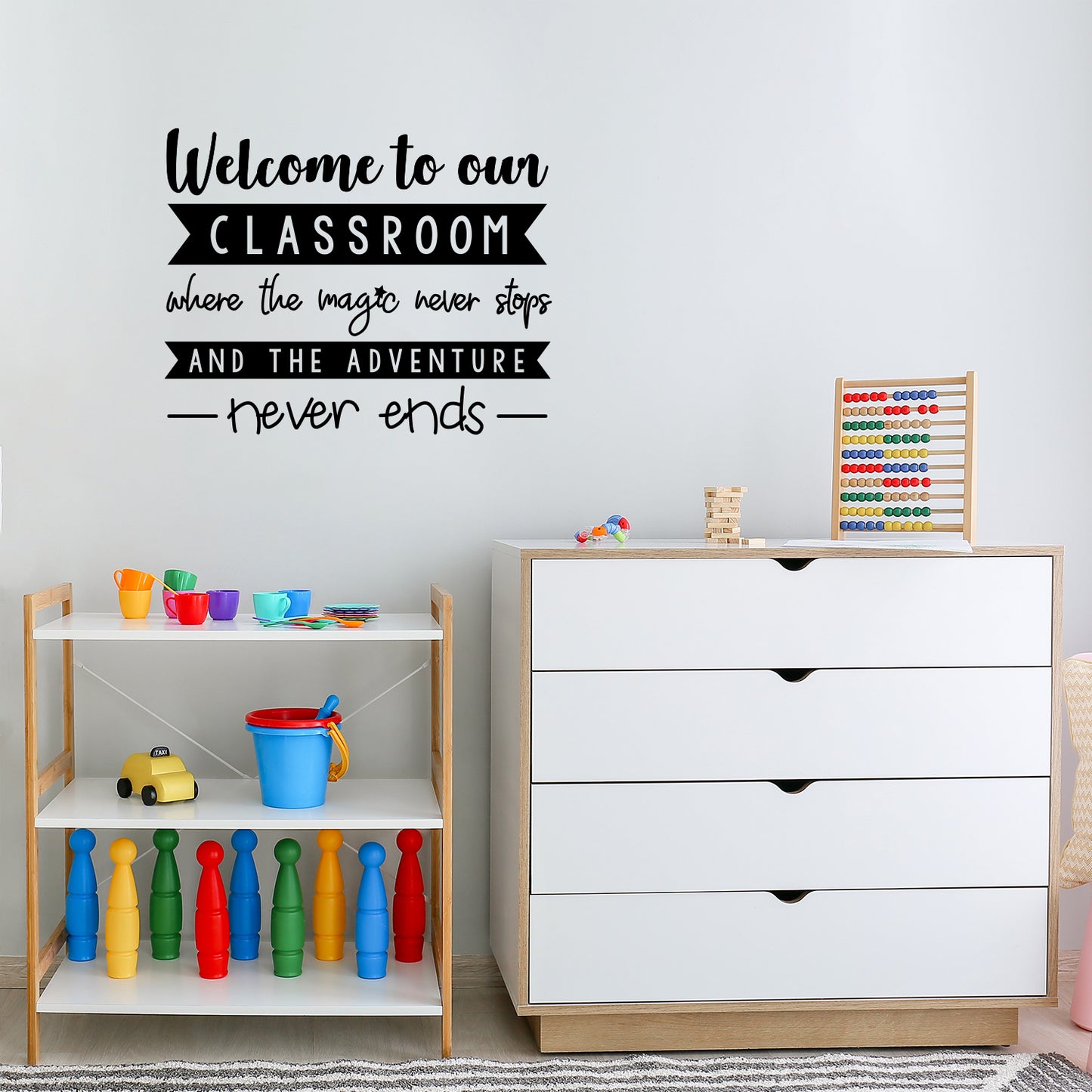 Vinyl Wall Art Decal - Welcome to Our Classroom Where - 16.5" x 20" - Trendy Positive Inspirational Educational Quote Sticker for Kids Room Playroom Daycare School Classroom Library Decor