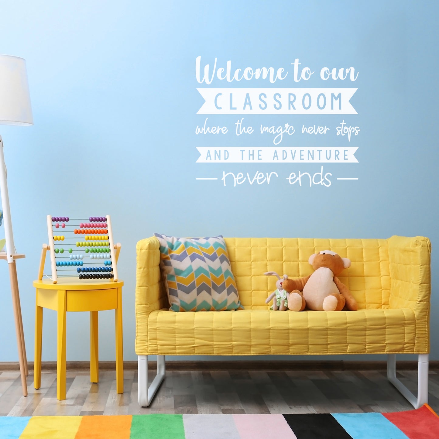 Vinyl Wall Art Decal - Welcome to Our Classroom Where - 16.5" x 20" - Trendy Positive Inspirational Educational Quote Sticker for Kids Room Playroom Daycare School Classroom Library Decor