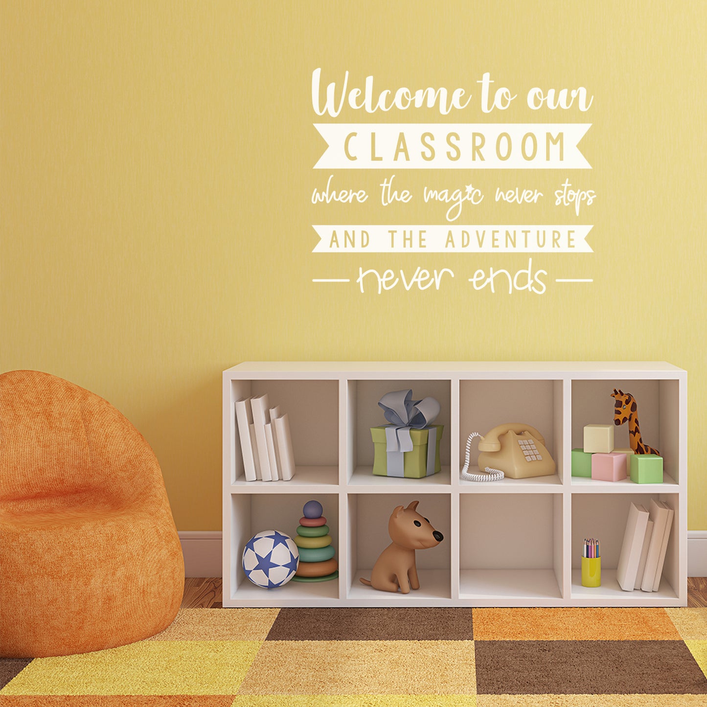 Vinyl Wall Art Decal - Welcome to Our Classroom Where - 16.5" x 20" - Trendy Positive Inspirational Educational Quote Sticker for Kids Room Playroom Daycare School Classroom Library Decor