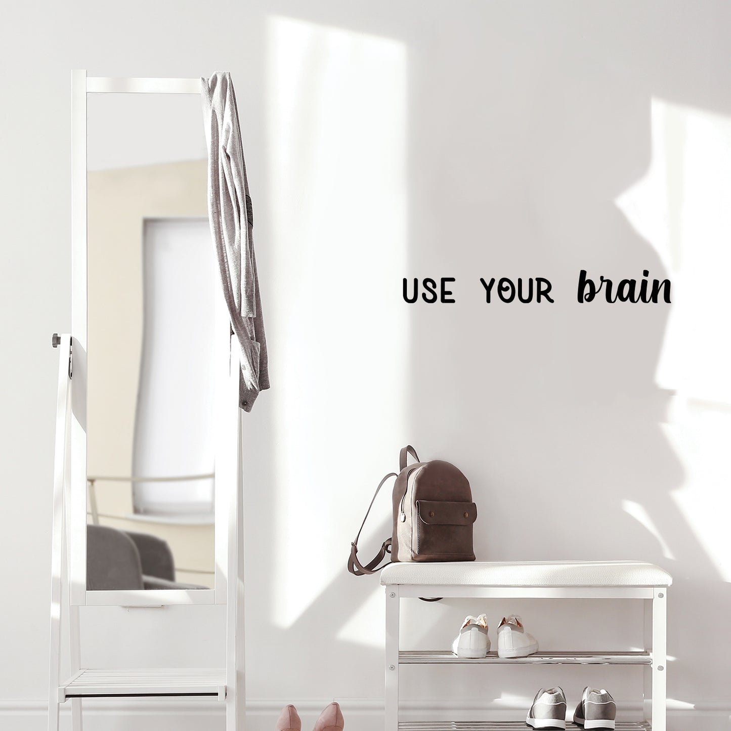 Vinyl Wall Art Decal - Use Your Brain - 3.5" x 28" - Modern Motivational Positive Classroom Quote Sticker for Home Home Closet Office Playroom School Library Educational Decor