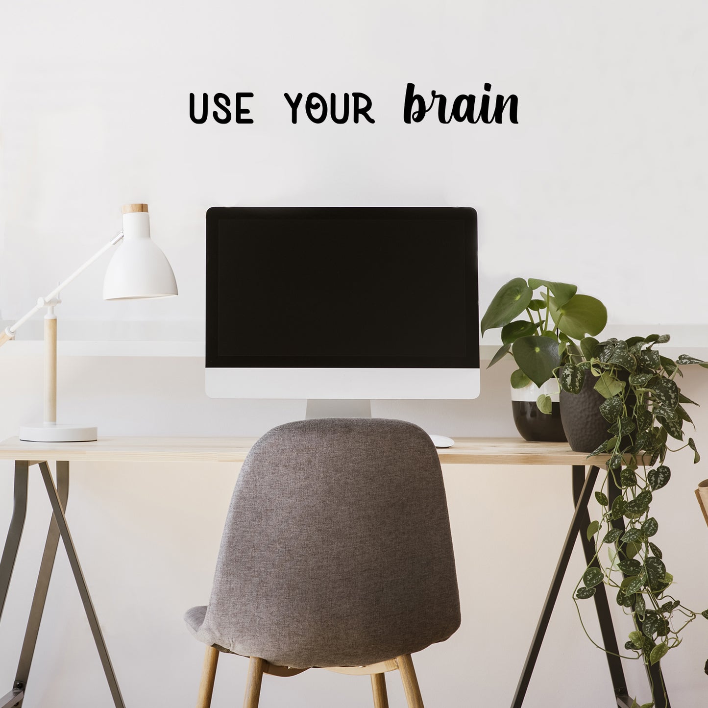 Vinyl Wall Art Decal - Use Your Brain - 3.5" x 28" - Modern Motivational Positive Classroom Quote Sticker for Home Home Closet Office Playroom School Library Educational Decor