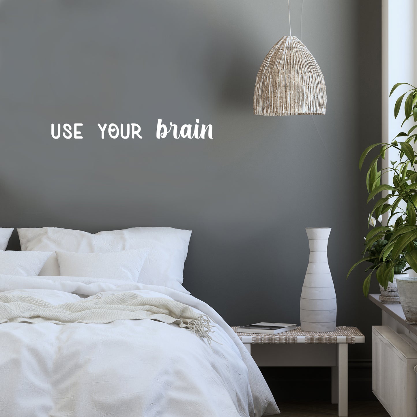 Vinyl Wall Art Decal - Use Your Brain - 3.5" x 28" - Modern Motivational Positive Classroom Quote Sticker for Home Home Closet Office Playroom School Library Educational Decor