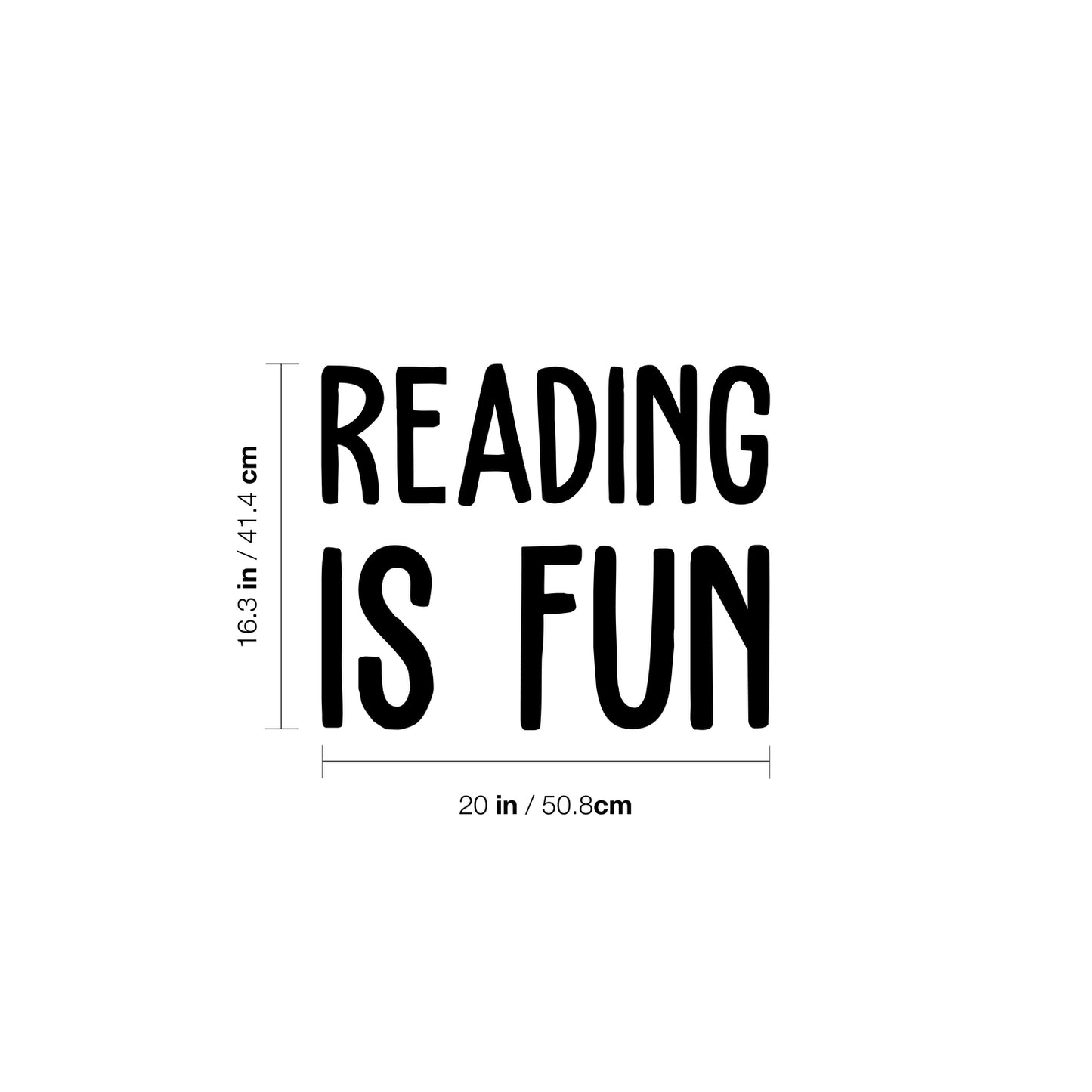 Vinyl Wall Art Decal - Reading is Fun - 16.3" x 20" - Modern Inspiring Positive Classroom Quote Sticker for Living Room Playroom School Library Office Coffee Shop Educational Decor