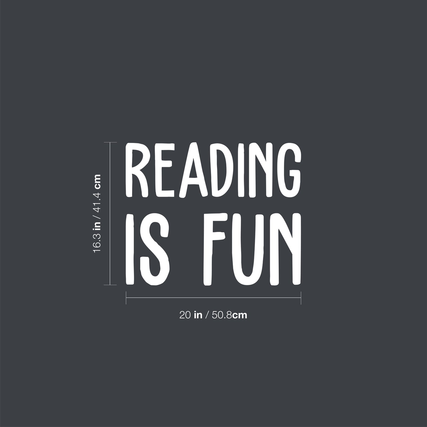 Vinyl Wall Art Decal - Reading is Fun - 16.3" x 20" - Modern Inspiring Positive Classroom Quote Sticker for Living Room Playroom School Library Office Coffee Shop Educational Decor