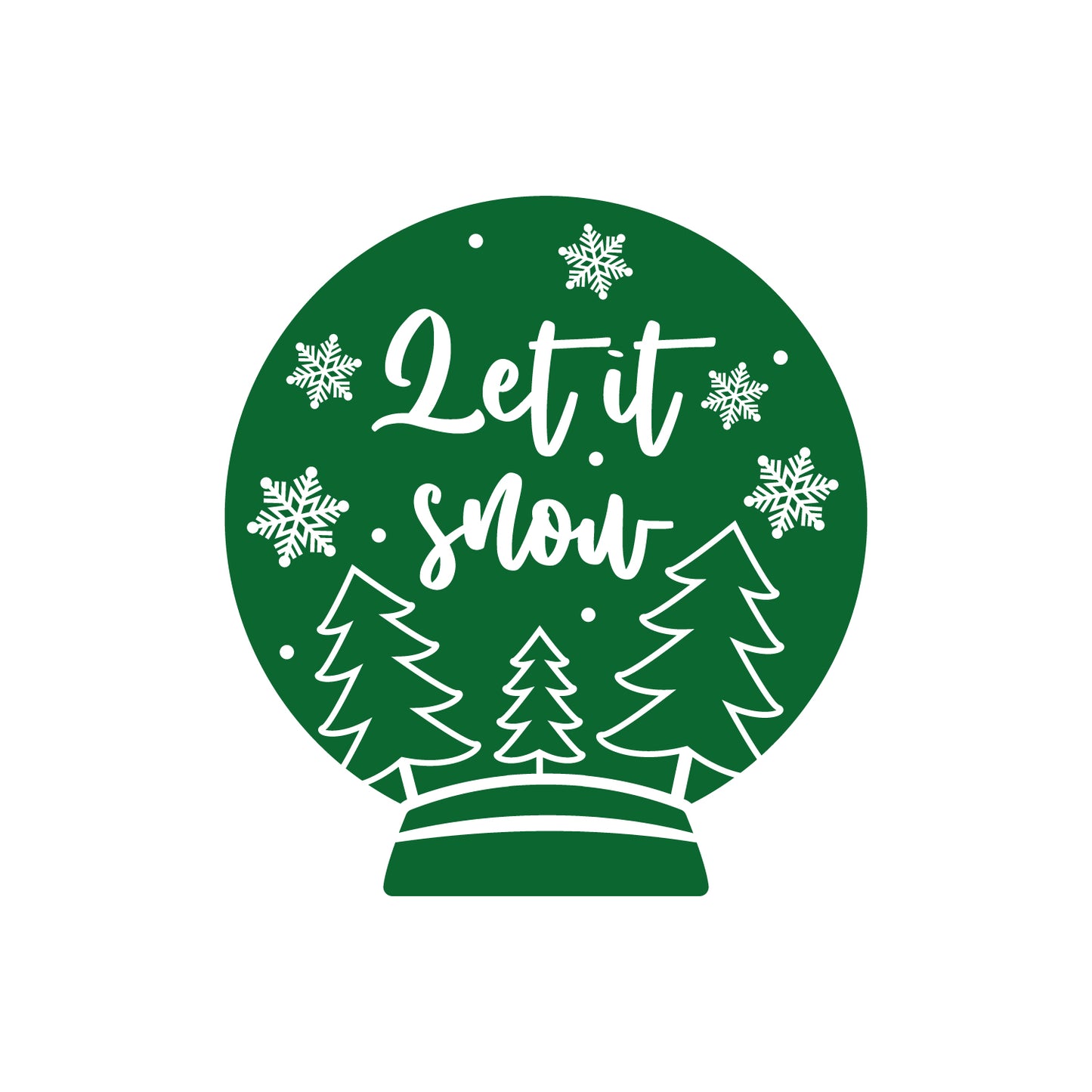 Vinyl Wall Art Decal - Let It Snow - Lovely Christmas Snow Globe Design Holiday Wall Art Sticker Vinyl Decal for Living Room Doors Windows Storefront School Coffee Shop