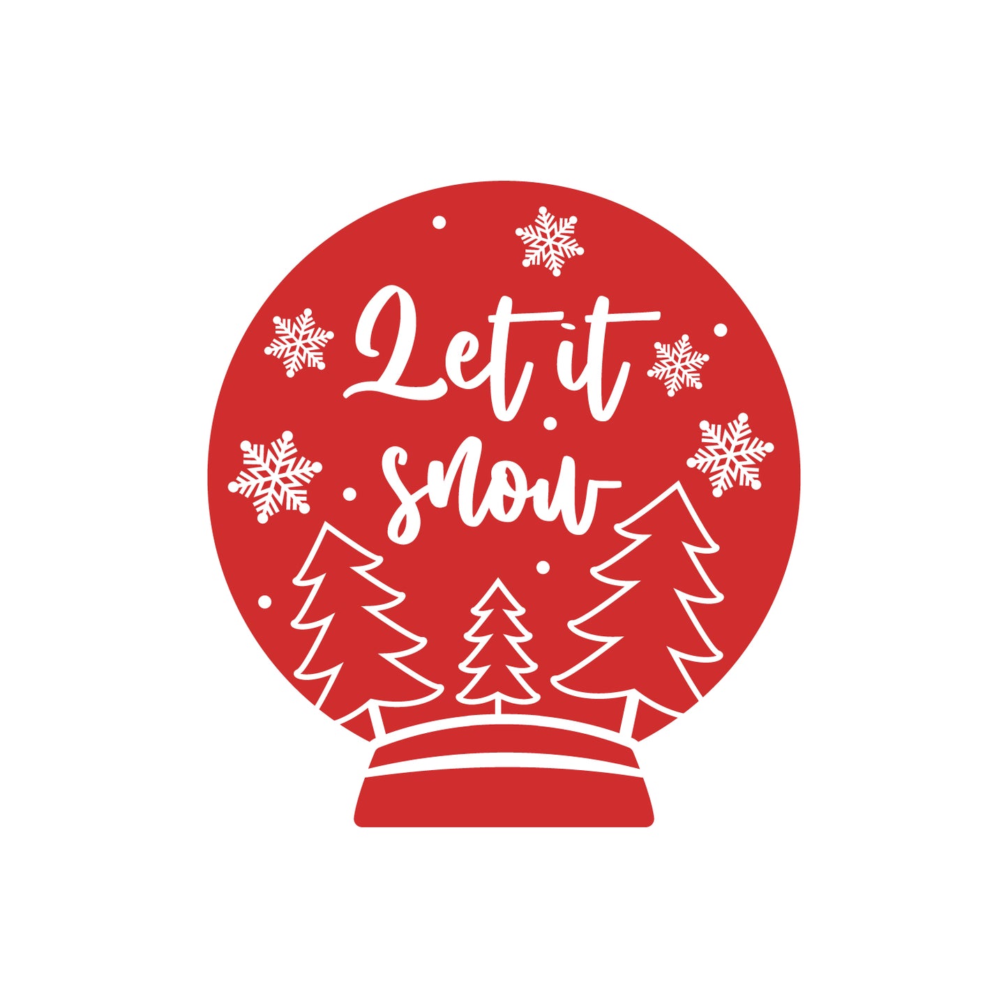 Vinyl Wall Art Decal - Let It Snow - Lovely Christmas Snow Globe Design Holiday Wall Art Sticker Vinyl Decal for Living Room Doors Windows Storefront School Coffee Shop