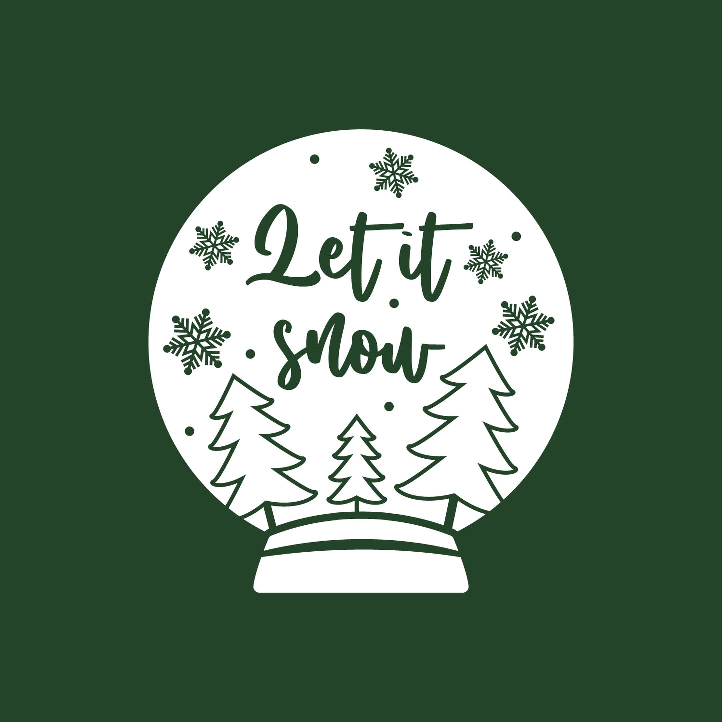 Vinyl Wall Art Decal - Let It Snow - Lovely Christmas Snow Globe Design Holiday Wall Art Sticker Vinyl Decal for Living Room Doors Windows Storefront School Coffee Shop