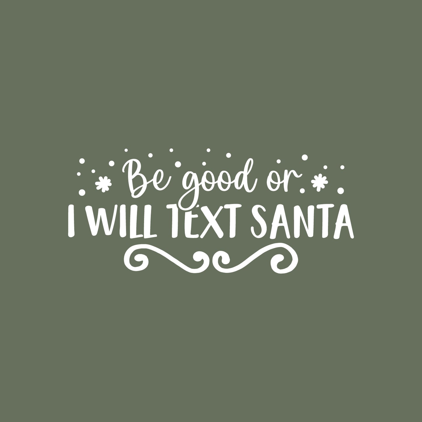 Vinyl Wall Art Decal - Be Good Or I Will Text Santa - 11" x 25" - Inspiring Fun Lovely Christmas Season Quote Sticker for Living Room Doors Windows School Coffee Shop Holyday Decor