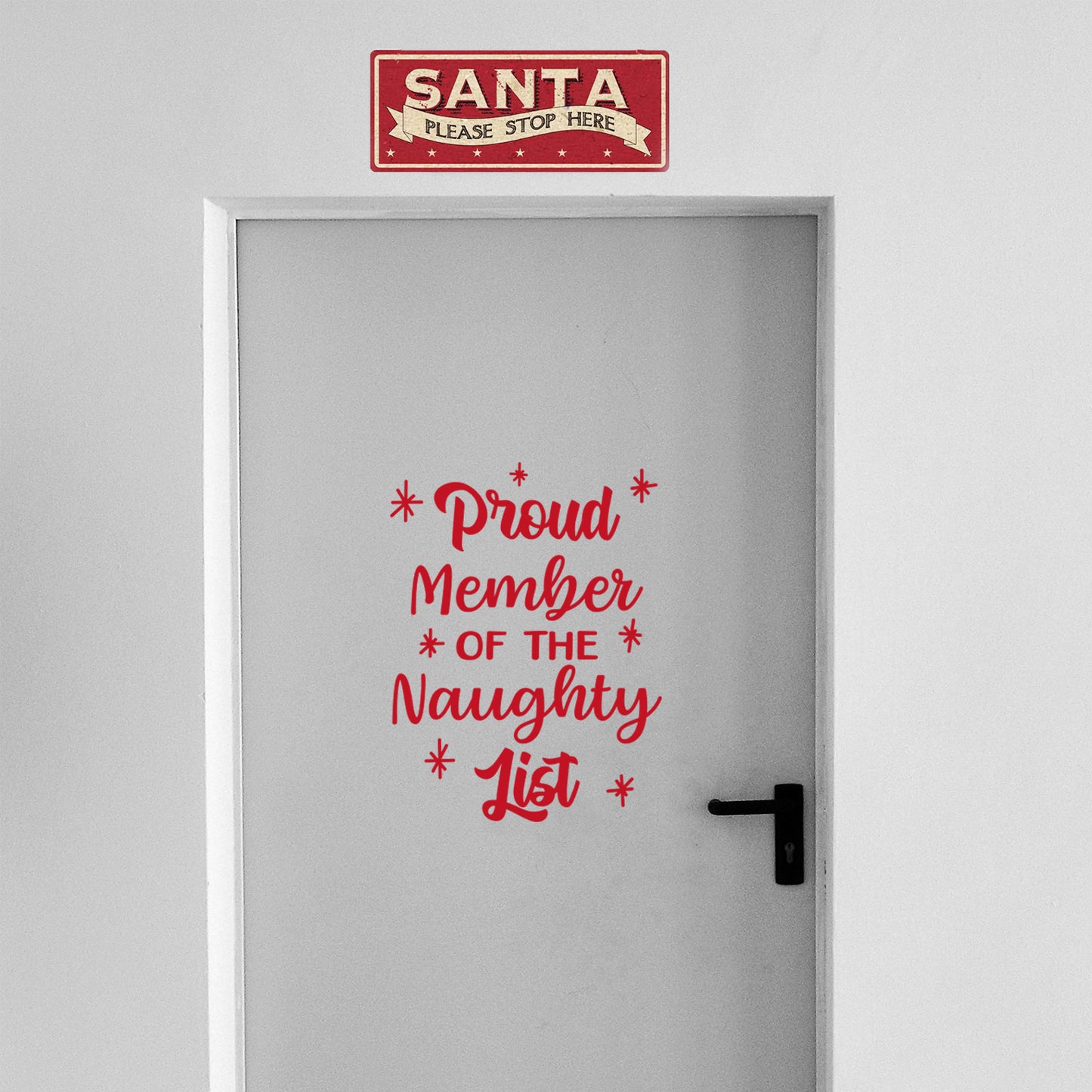 Vinyl Wall Art Decal - Proud Member of The Naughty List - 22.5" x 17" - Lovely Fun Sarcastic Christmas Quote Sticker for Home Living Room Playroom Bedroom Kids Room Holyday Decor