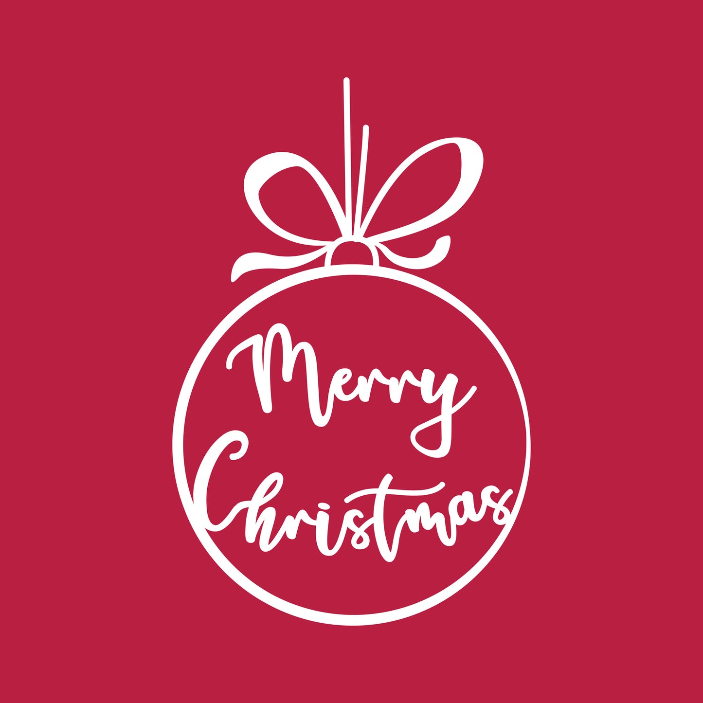 Vinyl Wall Art Decal - Merry Christmas Ornament - 26" x 17" - Trendy Cute Inspirational Christmas Holiday Season Quote Sticker for Living Dining Room Entry Door Storefront Shop Decor