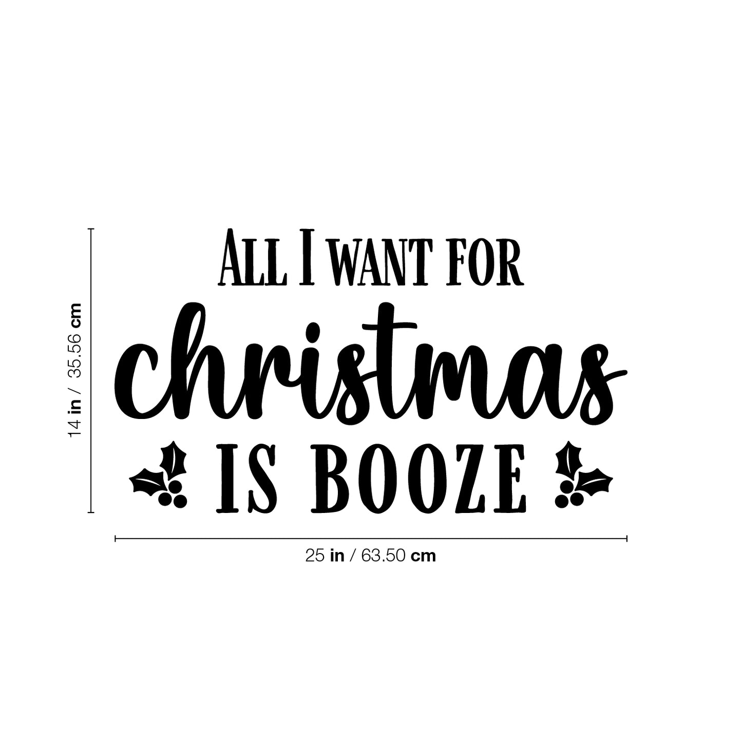 Vinyl Wall Art Decal - Merry Christmas Ornament - 26" x 17" - Trendy Cute Inspirational Christmas Holyday Season Quote Sticker for Living Room Dining Room Entry Door Storefront Coffee Shop Decor