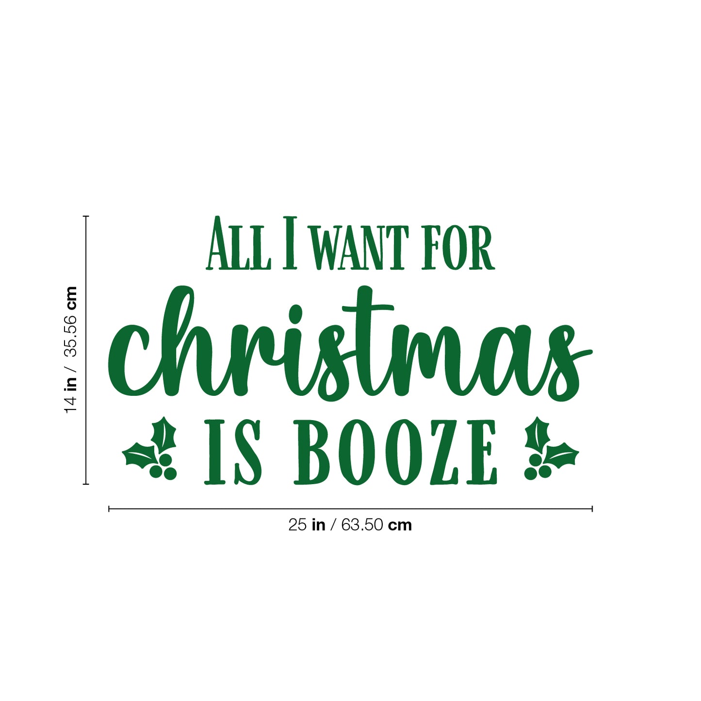Vinyl Wall Art Decal - Merry Christmas Ornament - 26" x 17" - Trendy Cute Inspirational Christmas Holyday Season Quote Sticker for Living Room Dining Room Entry Door Storefront Coffee Shop Decor