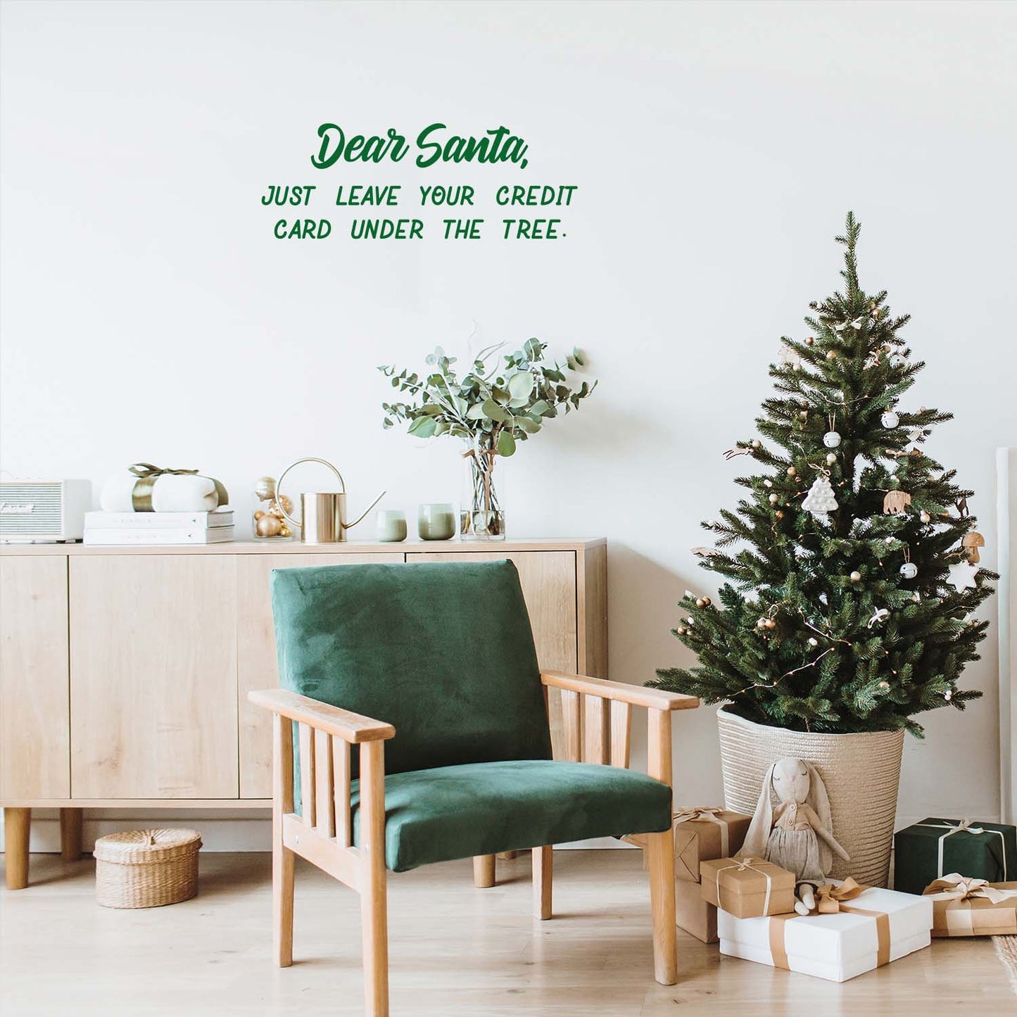 Vinyl Wall Art Decal - Have A Holly Jolly Christmas - 21" x 22" - Holiday Season Trendy Seasonal Quote Sticker for Home School Living Room Work Office Classroom Door Store Window Decor