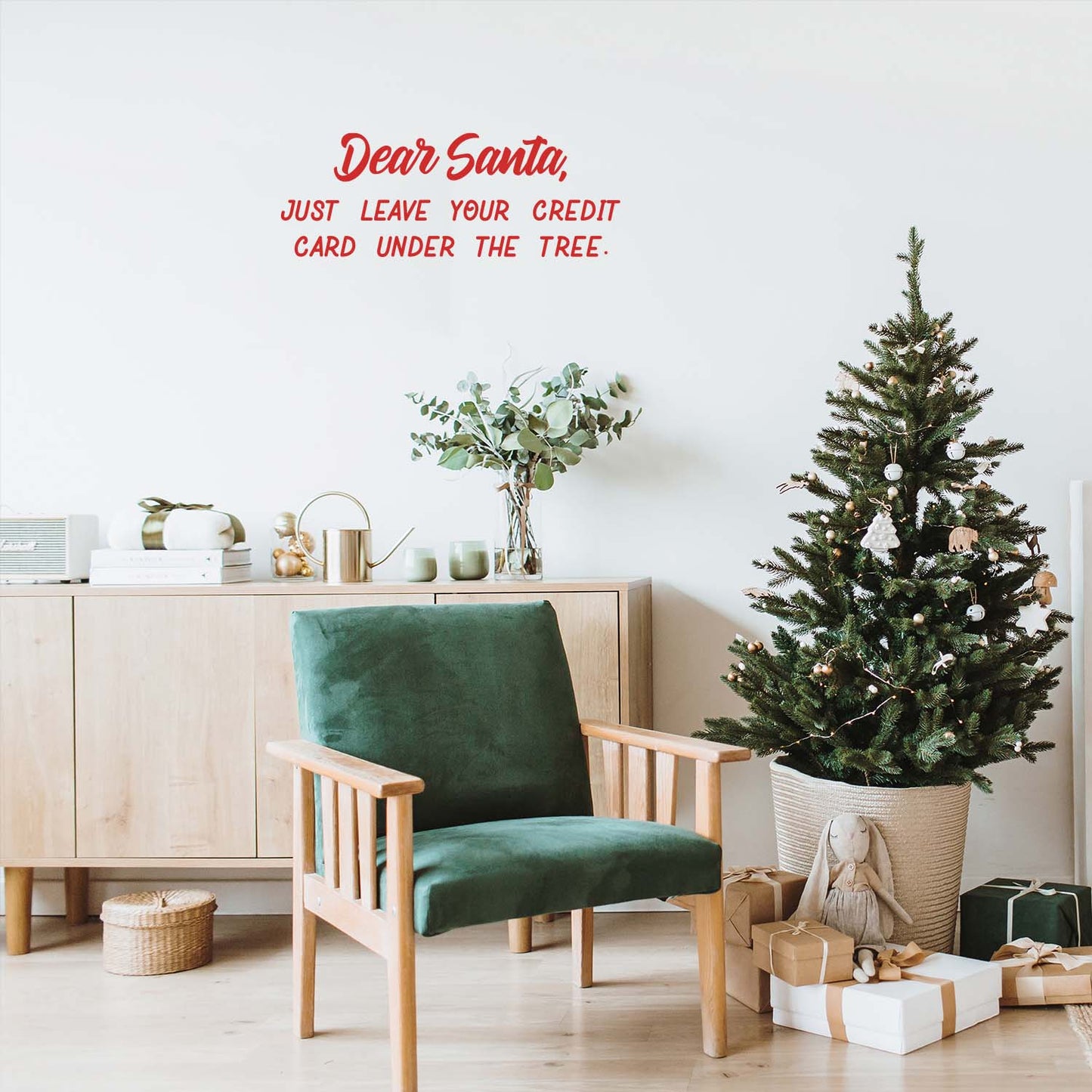 Vinyl Wall Art Decal - Have A Holly Jolly Christmas - 21" x 22" - Holiday Season Trendy Seasonal Quote Sticker for Home School Living Room Work Office Classroom Door Store Window Decor