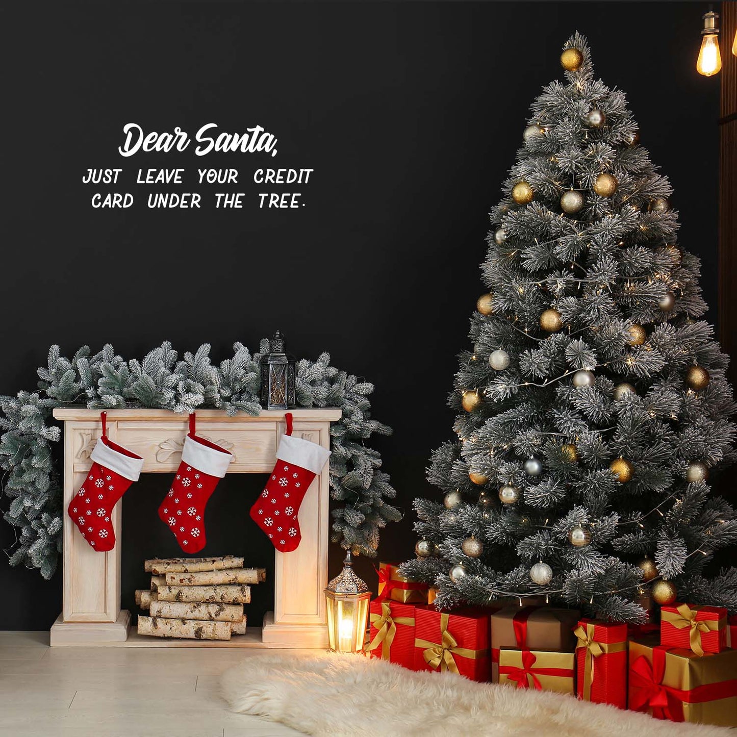 Vinyl Wall Art Decal - Have A Holly Jolly Christmas - 21" x 22" - Holiday Season Trendy Seasonal Quote Sticker for Home School Living Room Work Office Classroom Door Store Window Decor