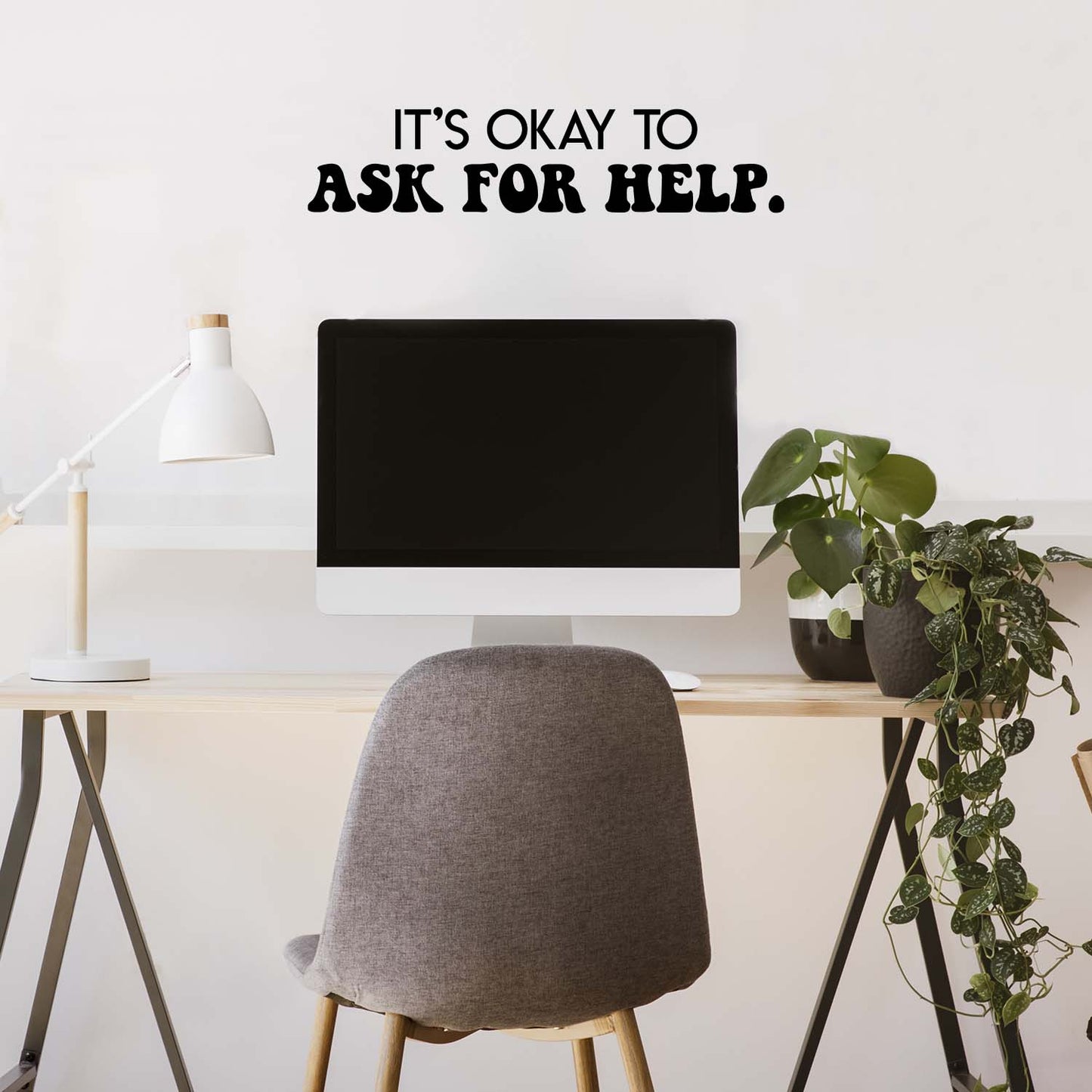 Vinyl Wall Art Decal - It's Okay to Ask for Help - 6" x 27" - Trendy Motivational Positive Educational Quote Sticker for Home Living Room Playroom School Classroom Library Decor