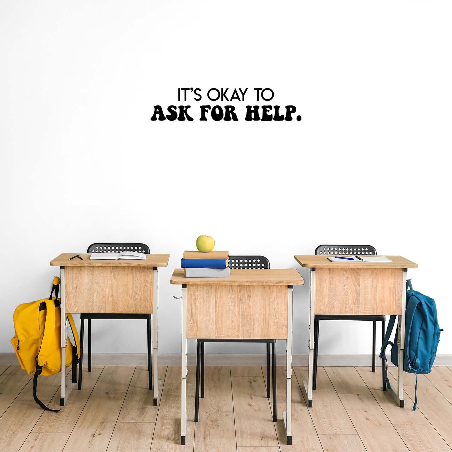 Vinyl Wall Art Decal - It's Okay to Ask for Help - 6" x 27" - Trendy Motivational Positive Educational Quote Sticker for Home Living Room Playroom School Classroom Library Decor