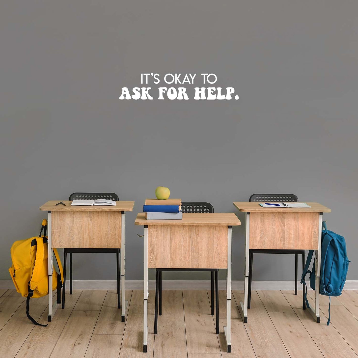 Vinyl Wall Art Decal - It's Okay to Ask for Help - 6" x 27" - Trendy Motivational Positive Educational Quote Sticker for Home Living Room Playroom School Classroom Library Decor