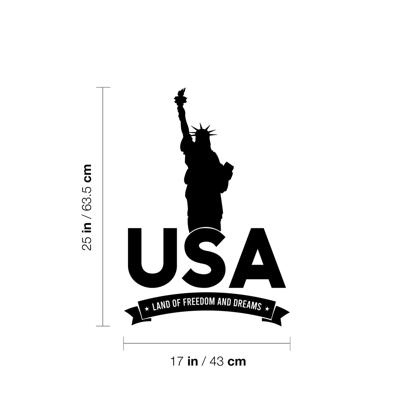 Vinyl Wall Art Decal - Land of Freedom and Dreams - 7.5" x 30" - Modern Motivational Life Quote Sticker for Home Office Bedroom Closet Living Room Coffee Shop Decor