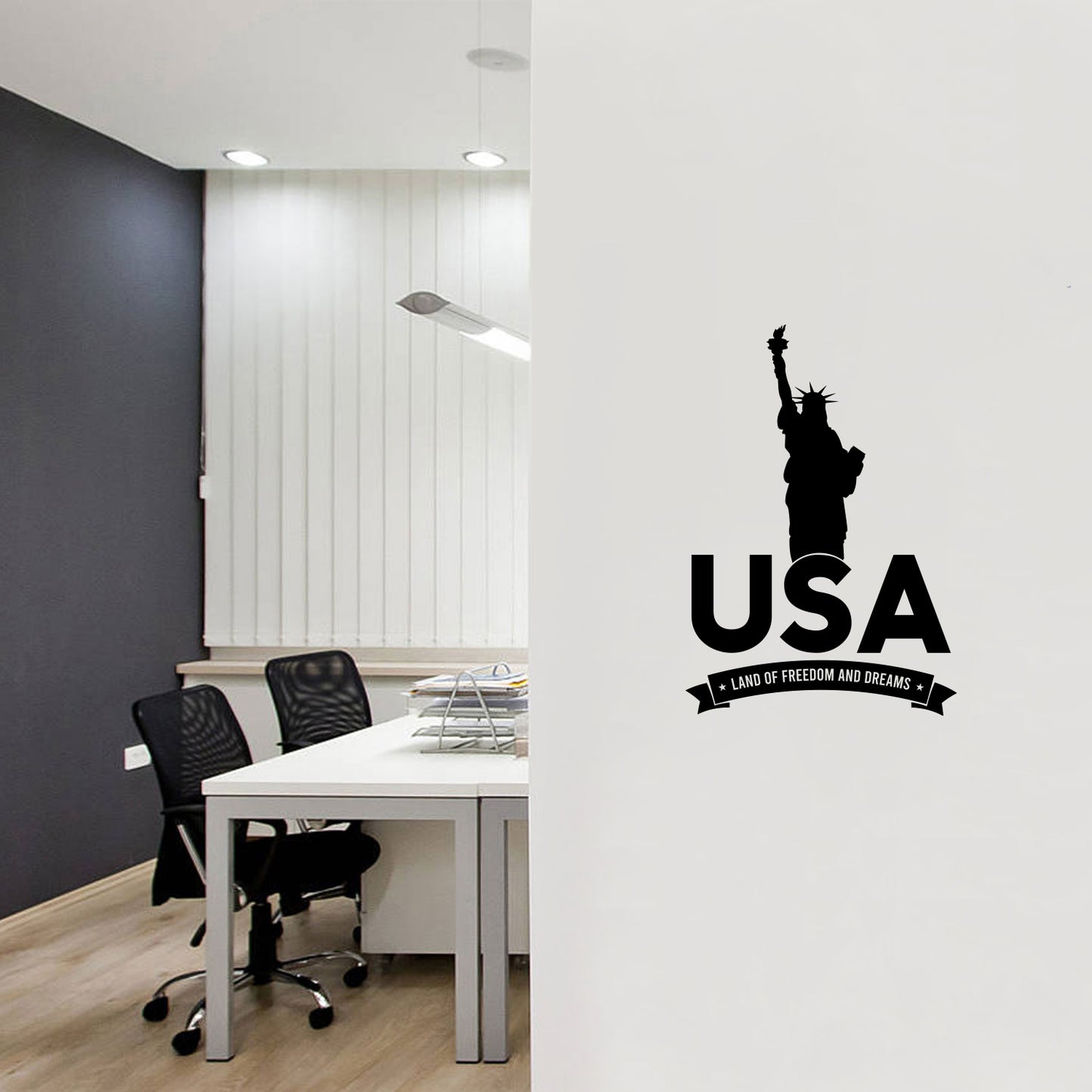 Vinyl Wall Art Decal - Land of Freedom and Dreams - 7.5" x 30" - Modern Motivational Life Quote Sticker for Home Office Bedroom Closet Living Room Coffee Shop Decor