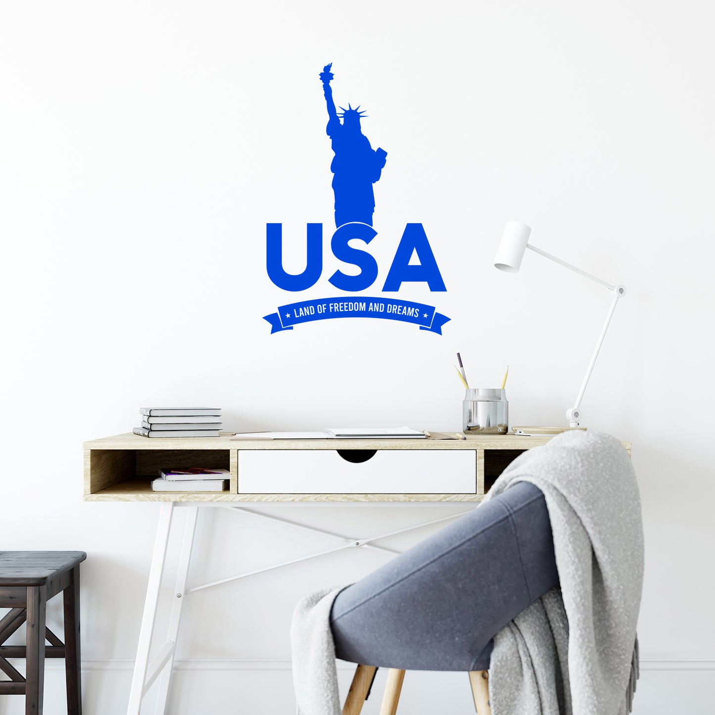 Vinyl Wall Art Decal - Land of Freedom and Dreams - 7.5" x 30" - Modern Motivational Life Quote Sticker for Home Office Bedroom Closet Living Room Coffee Shop Decor