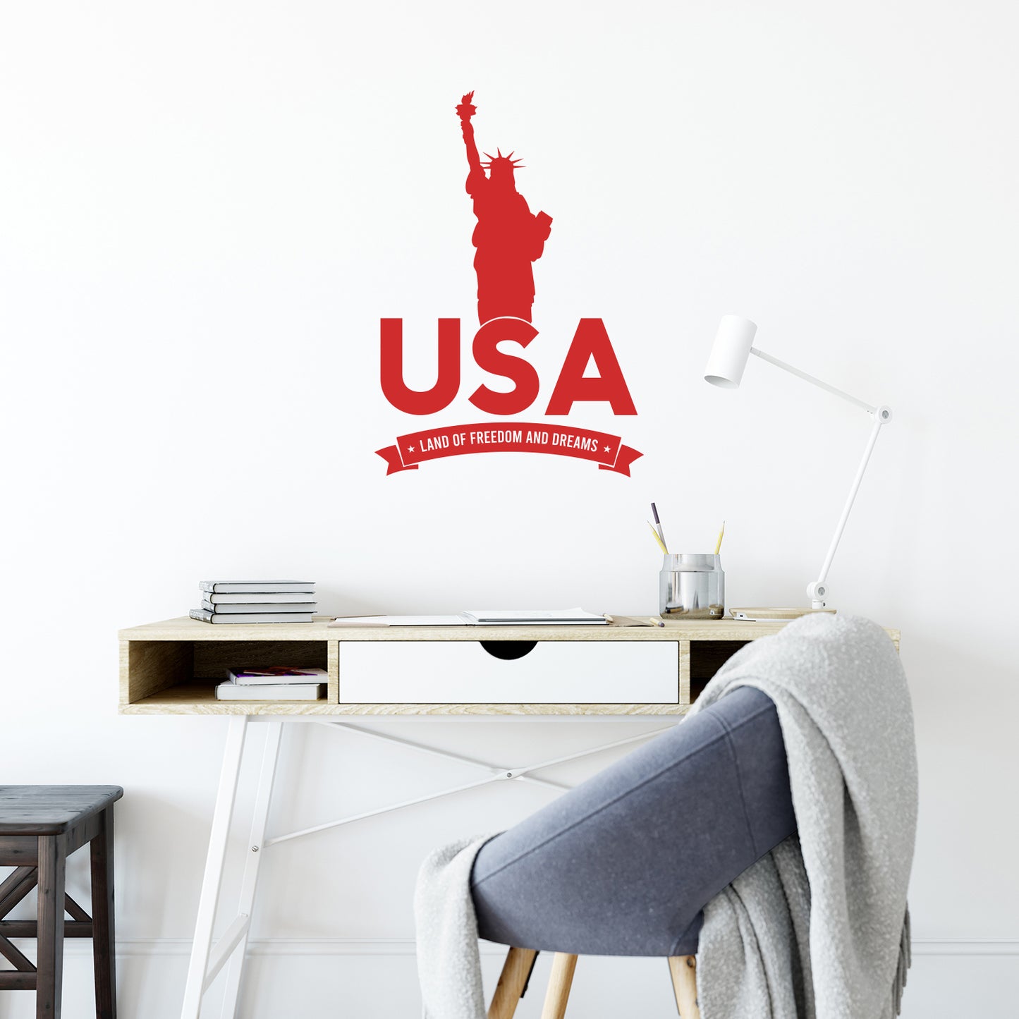 Vinyl Wall Art Decal - Land of Freedom and Dreams - 7.5" x 30" - Modern Motivational Life Quote Sticker for Home Office Bedroom Closet Living Room Coffee Shop Decor