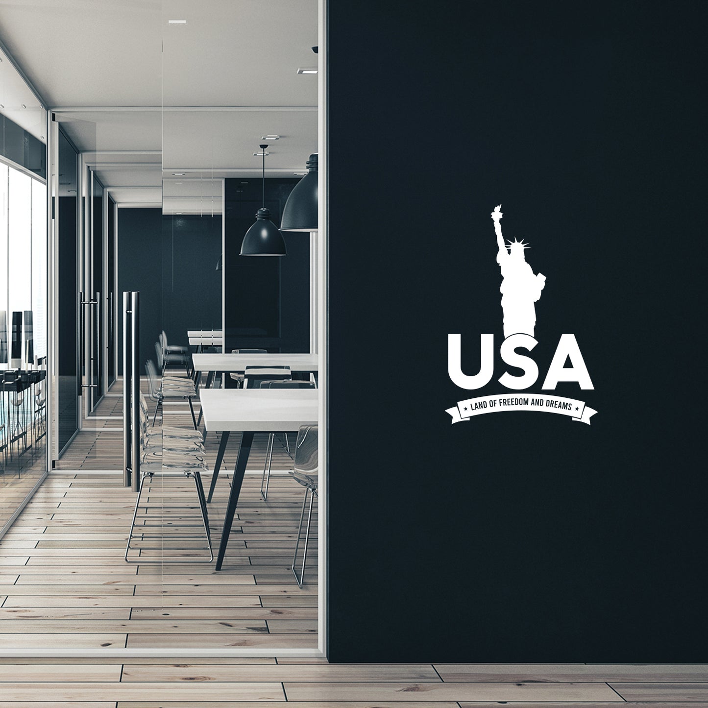 Vinyl Wall Art Decal - Land of Freedom and Dreams - 7.5" x 30" - Modern Motivational Life Quote Sticker for Home Office Bedroom Closet Living Room Coffee Shop Decor