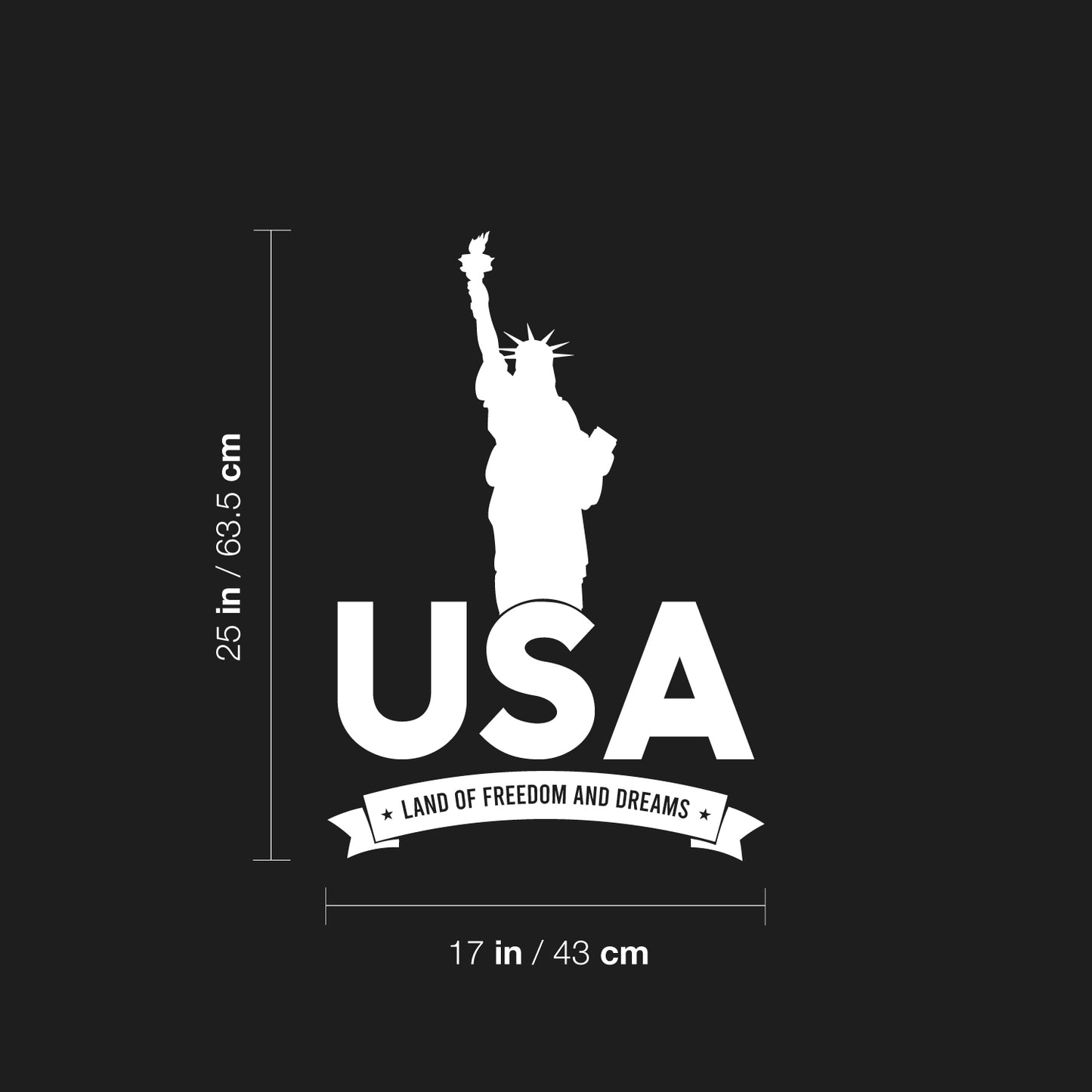 Vinyl Wall Art Decal - Land of Freedom and Dreams - 7.5" x 30" - Modern Motivational Life Quote Sticker for Home Office Bedroom Closet Living Room Coffee Shop Decor