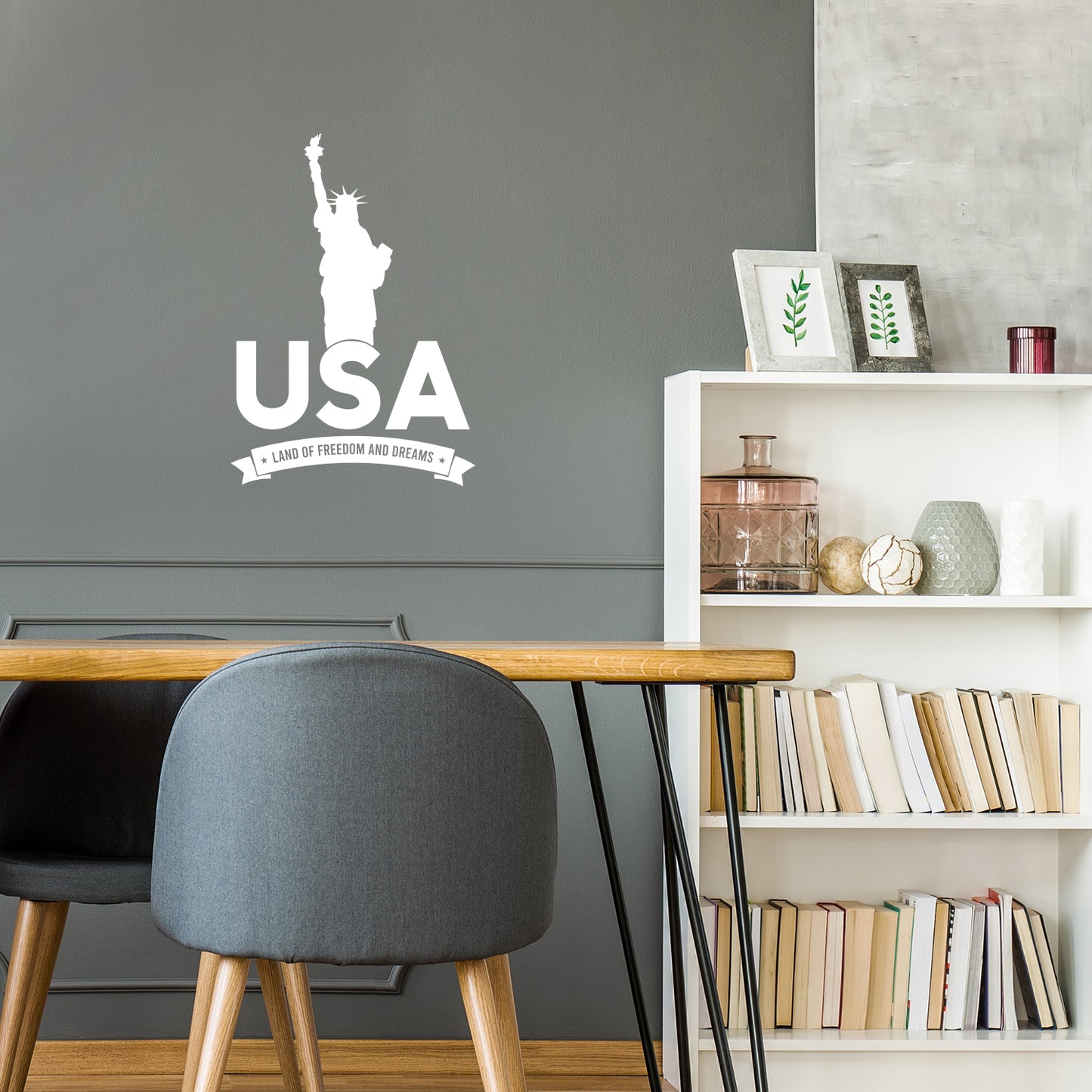 Vinyl Wall Art Decal - Land of Freedom and Dreams - 7.5" x 30" - Modern Motivational Life Quote Sticker for Home Office Bedroom Closet Living Room Coffee Shop Decor